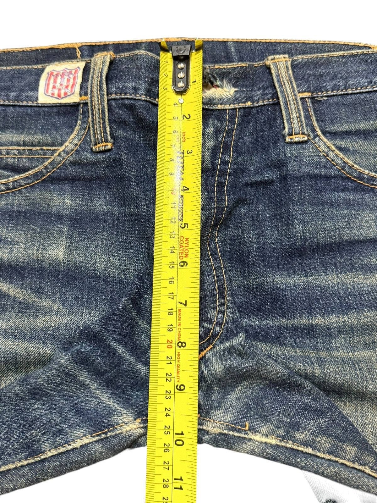 KMRii Vintage Japanese Brand Mud Wash Faded Whiskers Style Jeans Size US 31 - 14 Thumbnail
