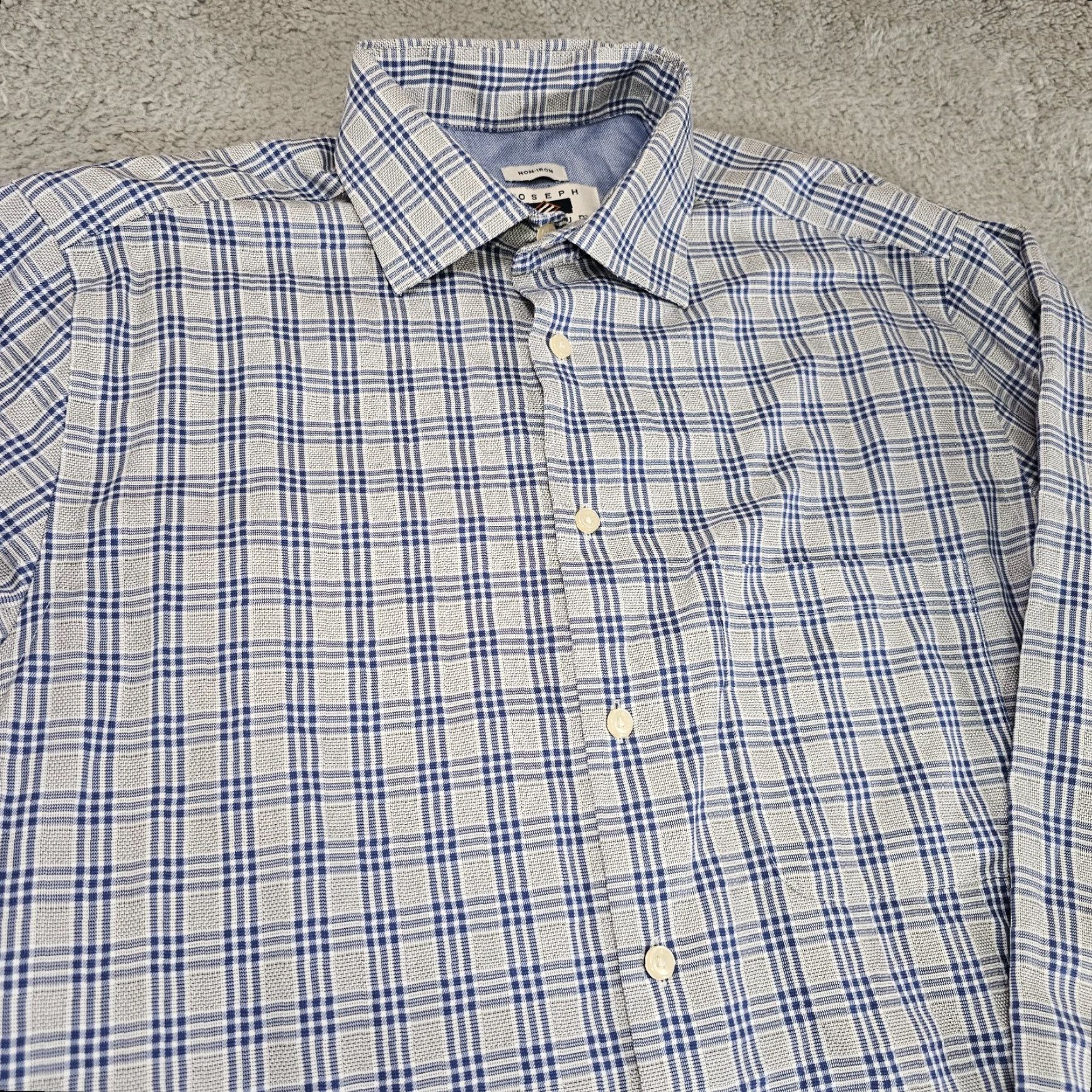 Joseph Abboud Joseph Abboud Shirt Mens M Blue Gray Check Cotton Button Up Long Sleeve Size US M / EU 48-50 / 2 - 2 Thumbnail