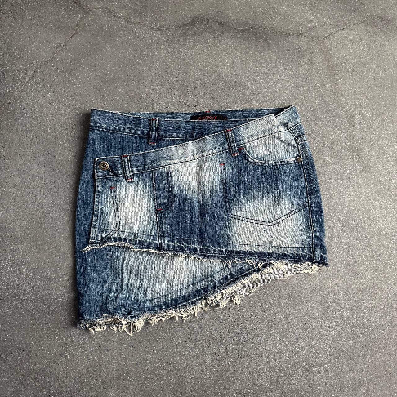 Japanese Brand × Playboy Playboy Y2K Vintage 2000's Washed Skirt Size 30" / US 8 / IT 44 - 1 Thumbnail