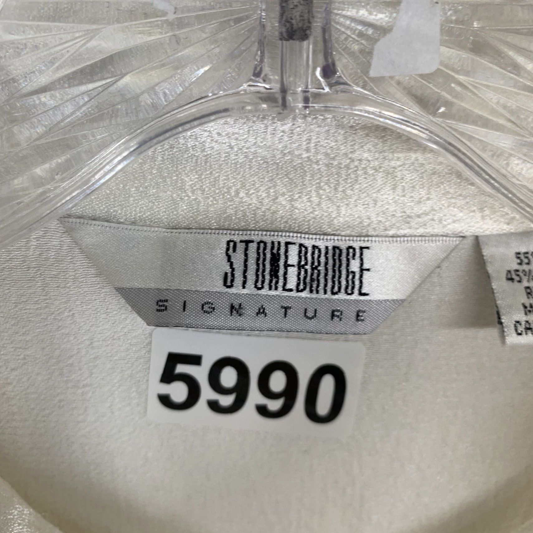Vintage VINTAGE Stonebridge Women’s Button-Up White Satin Long Sleeve Collared Top L Casual Shirt Angel 80s 90s Classic Couture Shell Princess Size L / US 10 / IT 46 - 5 Thumbnail