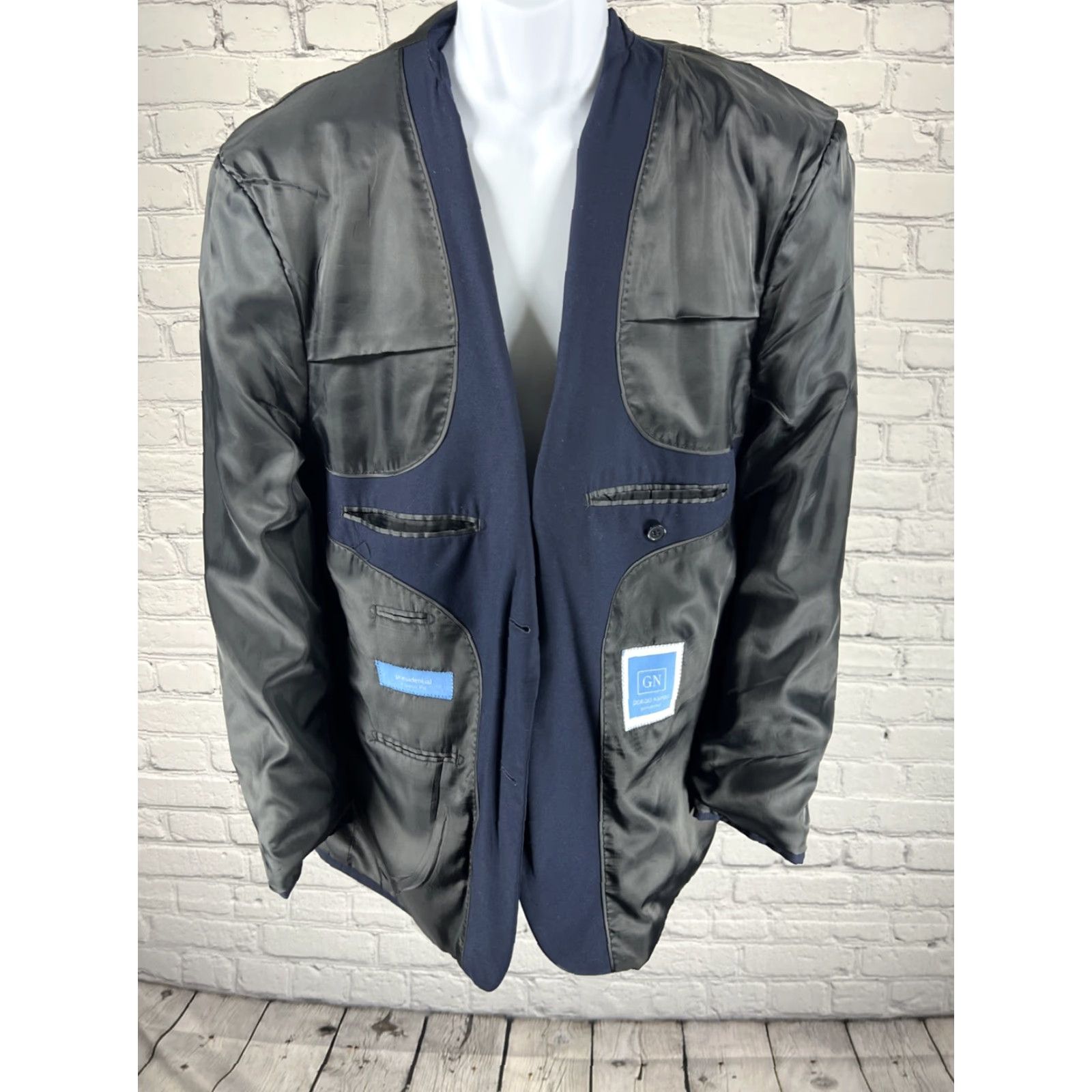 Vintage Giorgio Napoli Blazer Single-Breasted Notch 2-Button Blue 44R Men's Jacket Classic Fit Vintage No Size 44R - 5 Thumbnail