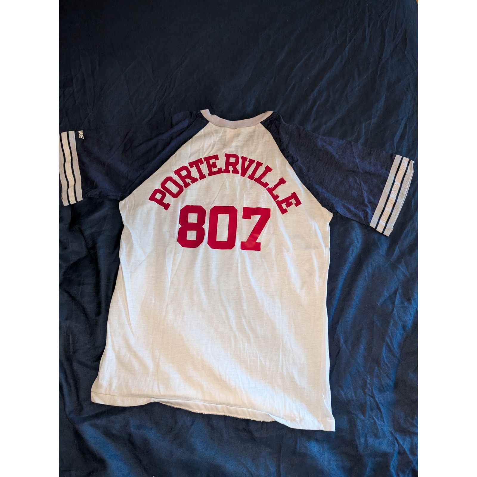 Russell Athletic Vtg Bike Raglan Baseball Tee Shirt B of A Porterville Medium Size US M / EU 48-50 / 2 - 3 Thumbnail