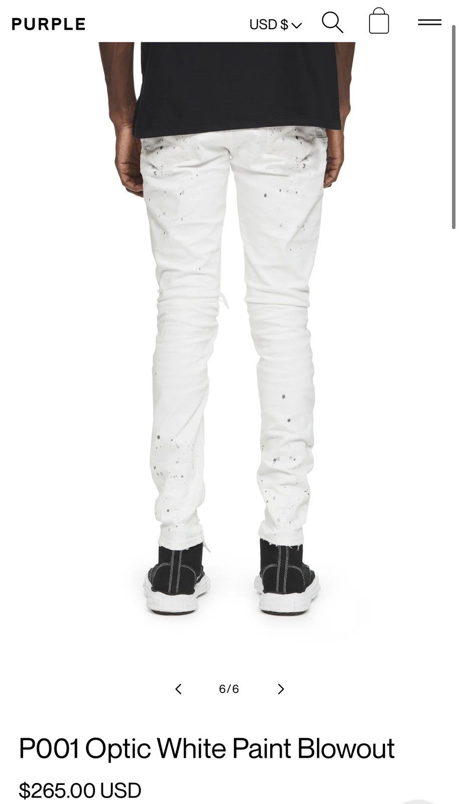 Purple P001 Optic White Paint Blowout Size US 36 / EU 52 - 16 Thumbnail