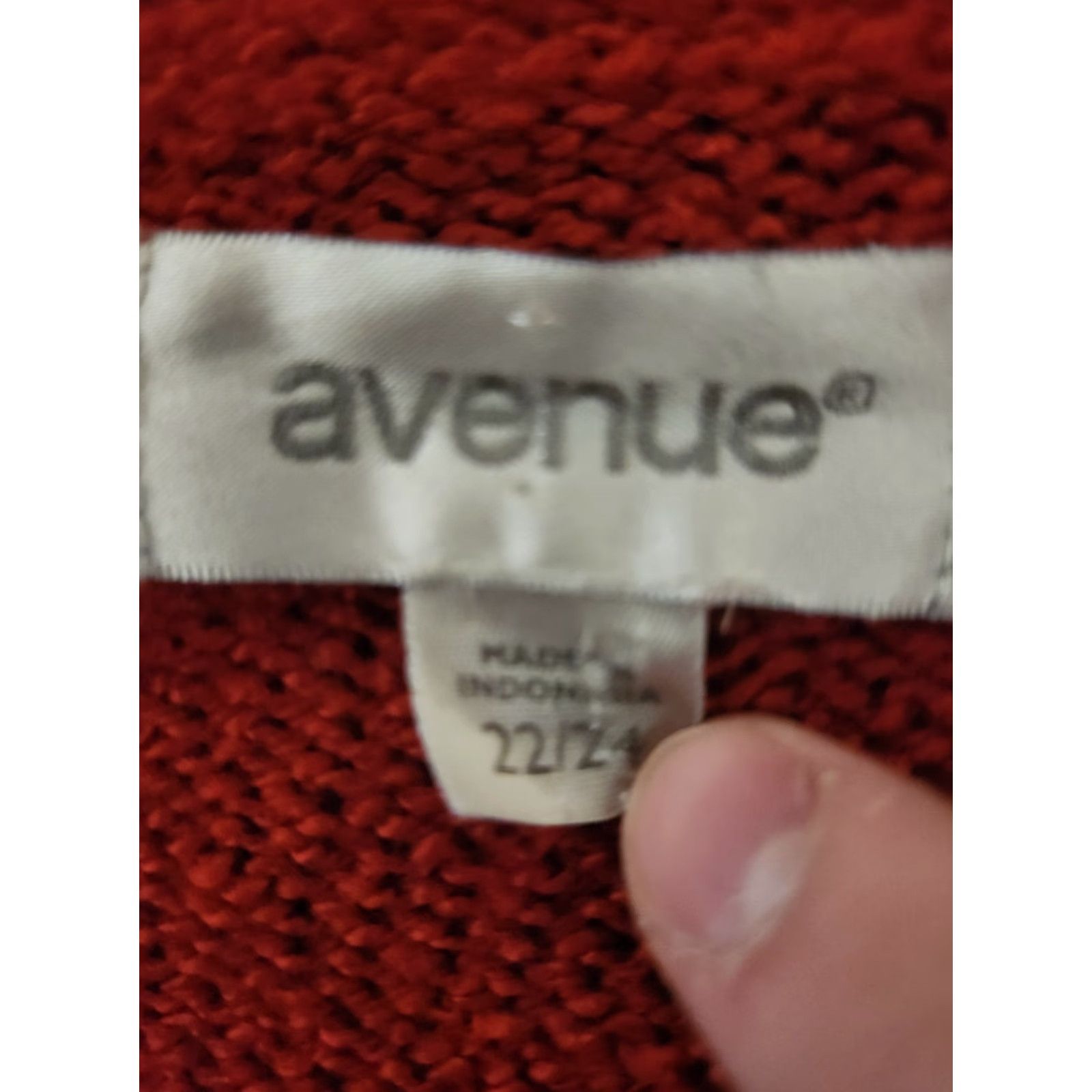 Avenue Avenue Sweater Shirt Tunic 2X Plus Red Crew Neck Long Sleeve Winter Fall Size XXL / US 16-18 / IT 52-54 - 6 Thumbnail