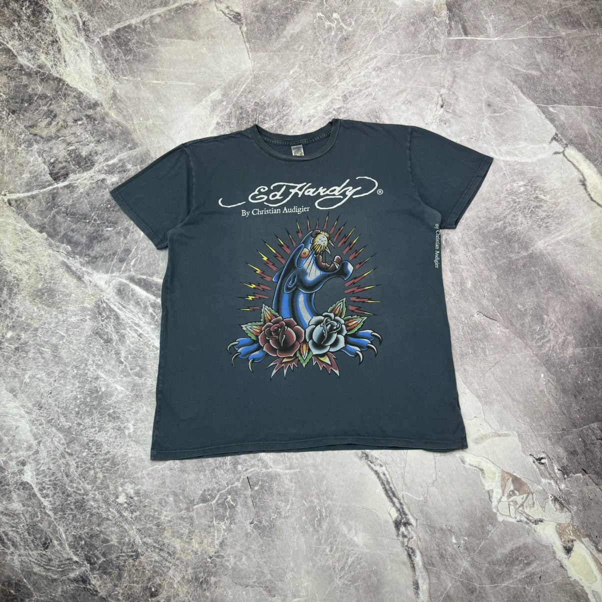 Christian Audigier × Ed Hardy Vintage Ed Hardy T shirt Pantera Roses Christian Audigier XL Size US XL / EU 56 / 4 - 1 Thumbnail
