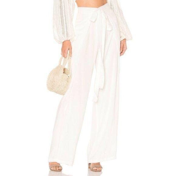 Other Jens Pirate Booty White Wedding High-Waist Wide-Leg Pants Size 26" / US 2 / IT 38 - 4 Thumbnail