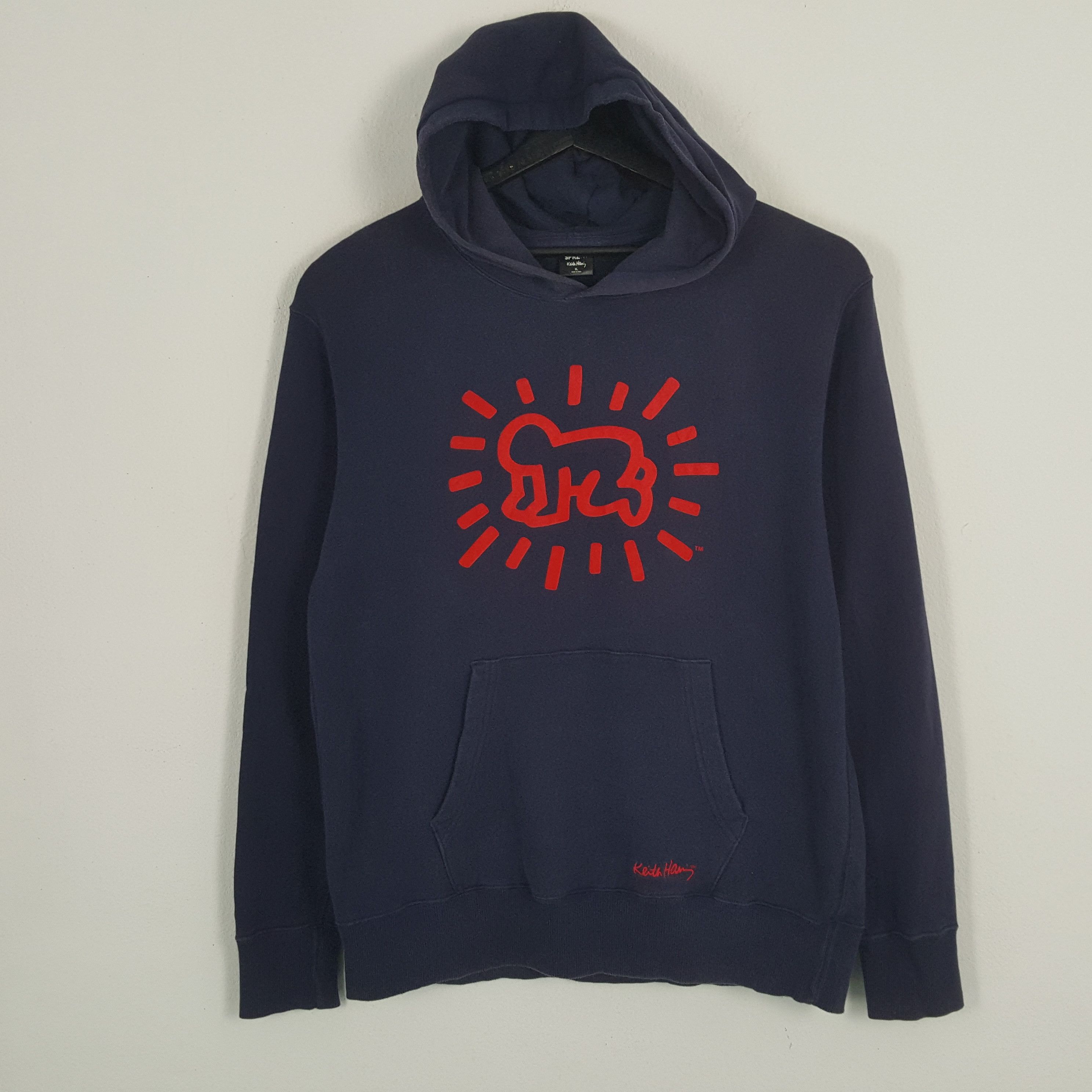 Keith Haring × Vintage KEITH HARING Center Design Streetwear Style Hoodies Size US XL / EU 56 / 4 - 1 Thumbnail