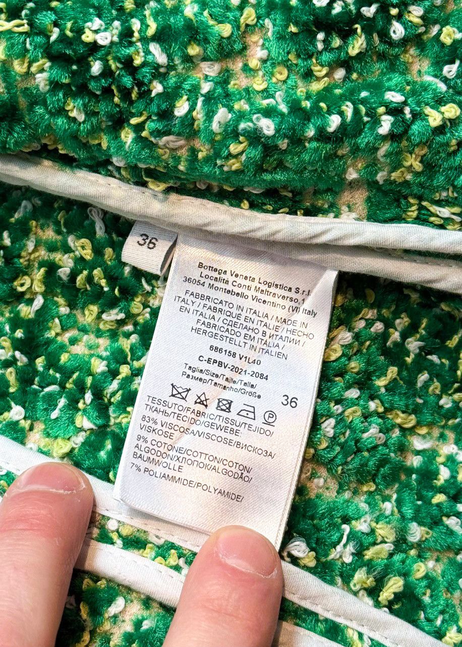 Bottega Veneta Bottega Veneta 2021 Green Abstract Chenille Bouclé Jacket Size XS / US 0-2 / IT 36-38 - 7 Thumbnail