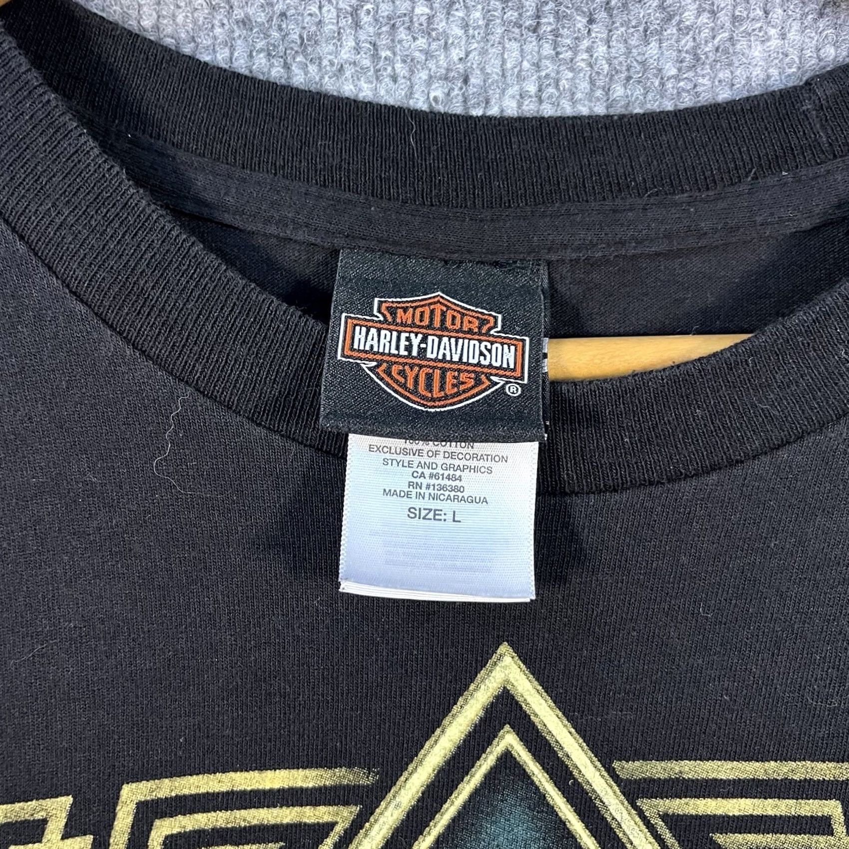 Harley Davidson VINTAGE Harley-Davidson Shirt Mens Large Black Graphic Print Crew Neck Short Sleeve Cotton Logo Biker Motorcycle VT Y2K Essex Jct Size US L / EU 52-54 / 3 - 4 Thumbnail