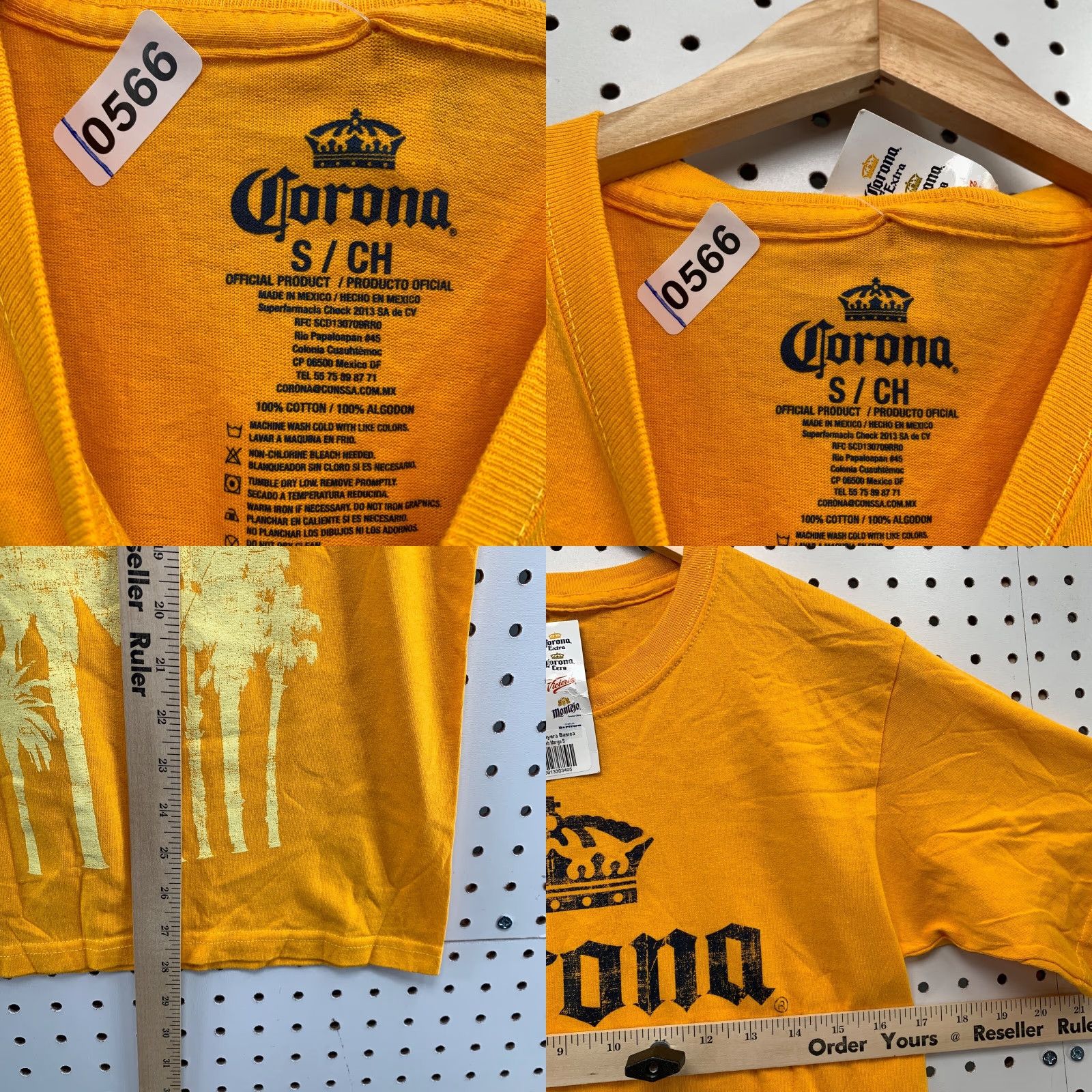 Spell NEW Corona Beer Shirt Mens Small Yellow Short Sleeve Spell Out 17x28 Size US S / EU 44-46 / 1 - 8 Thumbnail
