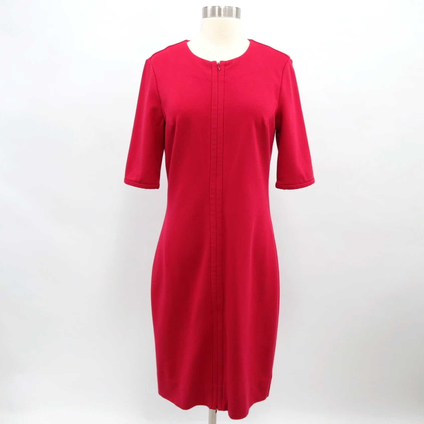 Diane von Furstenberg Saturn Red Stretch Jersey Career Sheath 