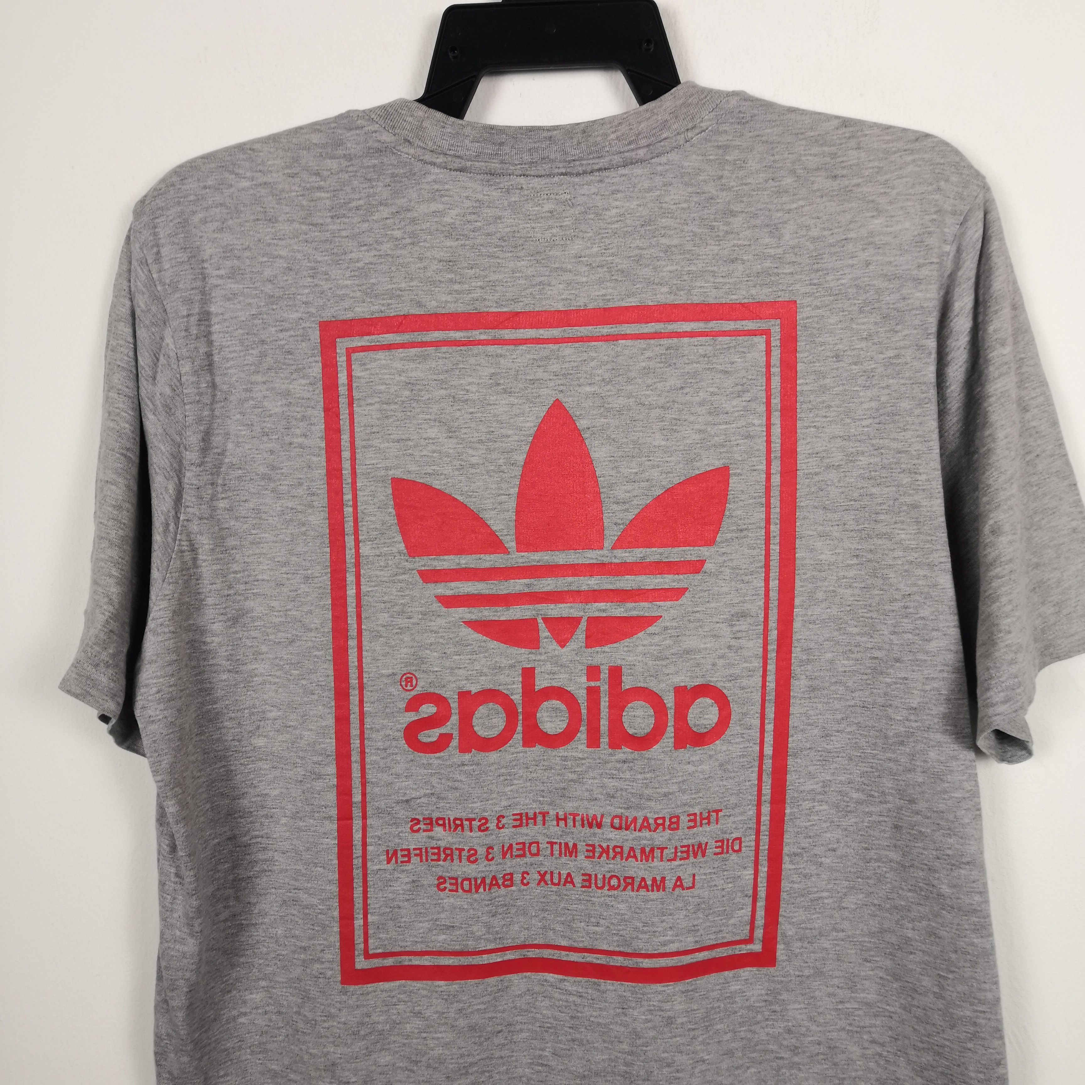 Adidas Vintage 90s Adidas T-Shirt Adidas Mirror Print Trafoil Tees Size US L / EU 52-54 / 3 - 4 Thumbnail