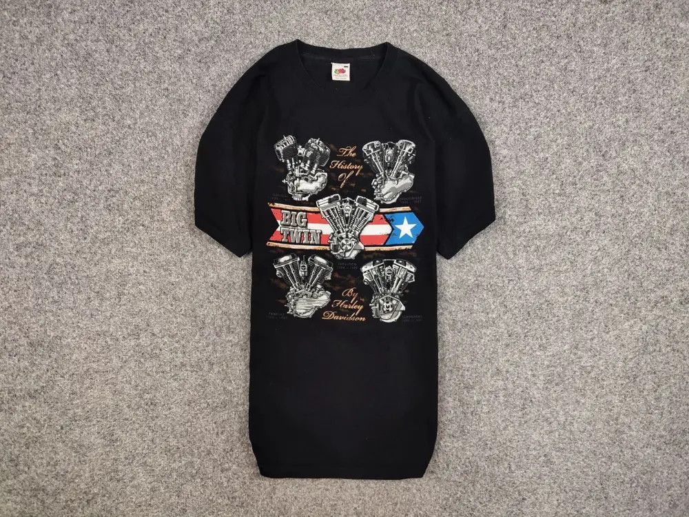 Harley Davidson Vintage 00's Harley Davidson The History of Big Twin T shirt Size US L / EU 52-54 / 3 - 1 Thumbnail