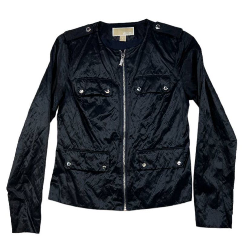 image of Michael Kors Black Metallic Blazer | Size 2, Women's