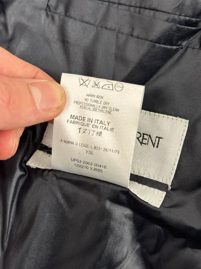 Yves Saint Laurent SS2004 Yves Saint Laurent Navy Shiny Cargo Jacket Size US M / EU 48-50 / 2 - 14 Thumbnail