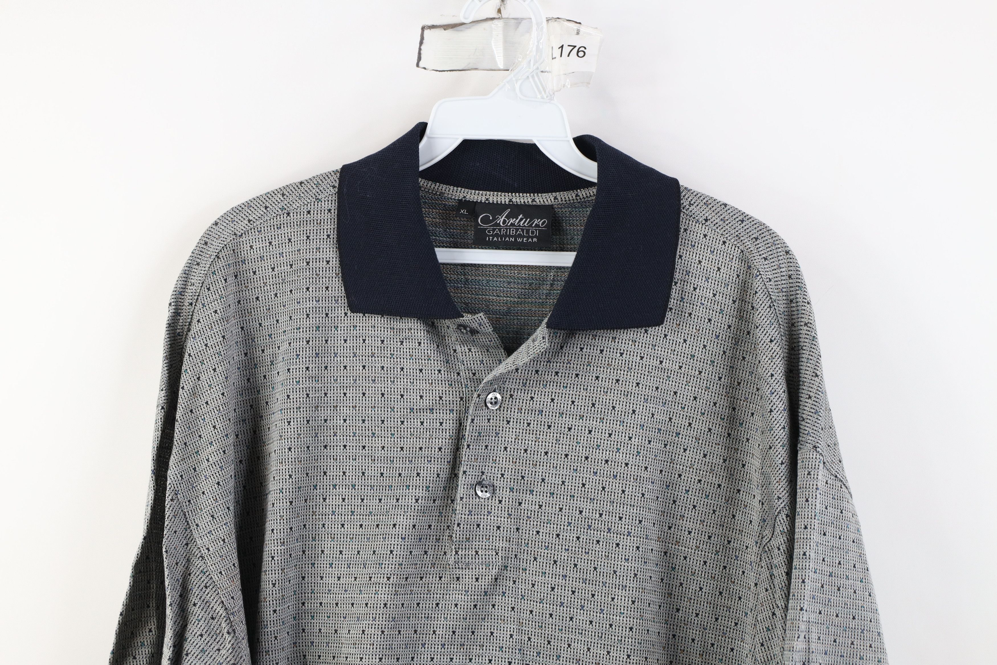 Vintage Vintage 90s Streetwear Polka Dot Knit Golf Polo Shirt Size US XL / EU 56 / 4 - 2 Thumbnail