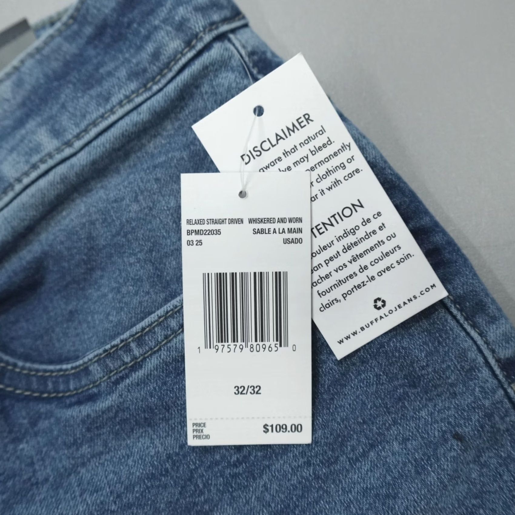 Buffalo David Bitton Buffalo David Bitton Jeans Relaxed Straight Jeans Men Size 32x32 Blue Denim 5-Pocket Design Stretch Comfort Autumn Winter Summer Spring Mens Size US 34 / EU 50 - 2 Thumbnail