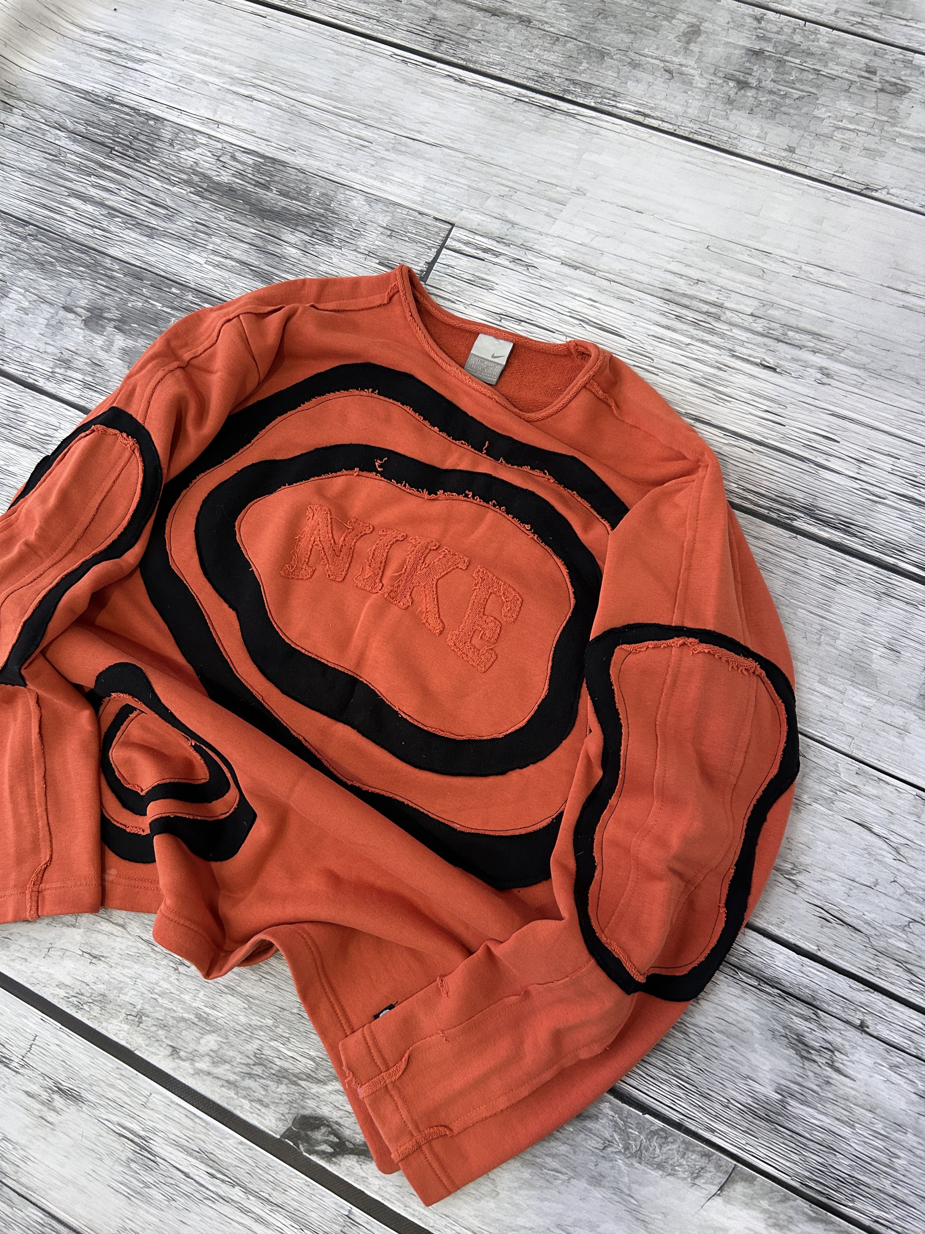 Nike × Vintage Vintage Nike Patchwork Big Logo Hoodie Streetwear 90s Size US M / EU 48-50 / 2 - 2 Thumbnail