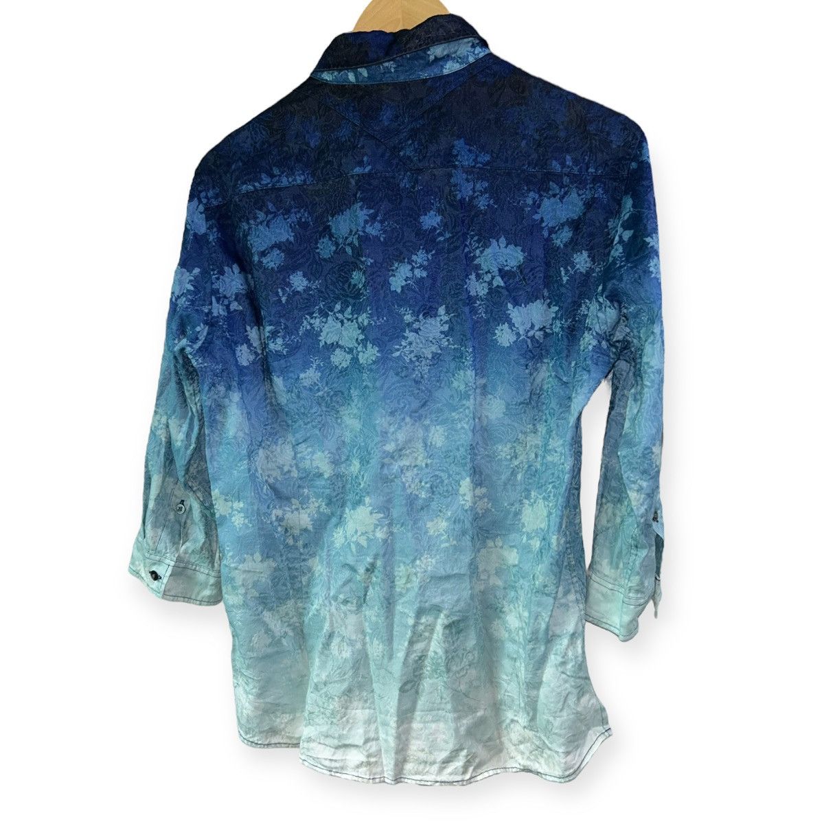 Tornado Mart Floral Cotton Two Tone Print Button Up Longsleeve Shirt Size M / US 6-8 / IT 42-44 - 3 Thumbnail