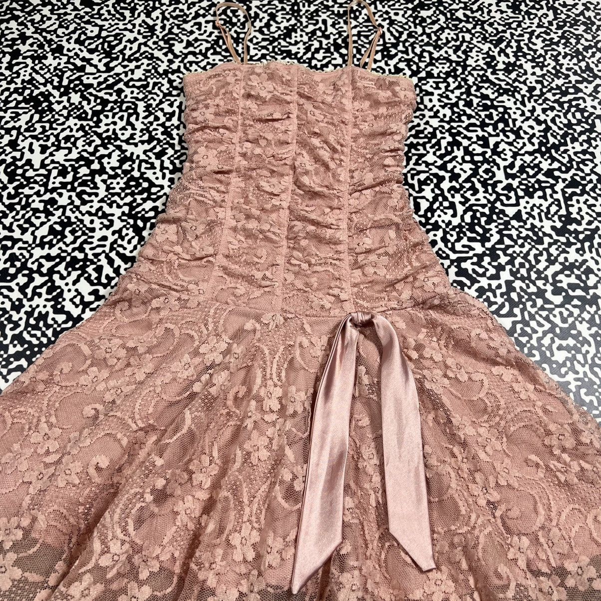 Japanese Brand Vintage Y2K Un Deux Trois Sexy Pink Mesh Mini Dress Size M / US 6-8 / IT 42-44 - 9 Thumbnail