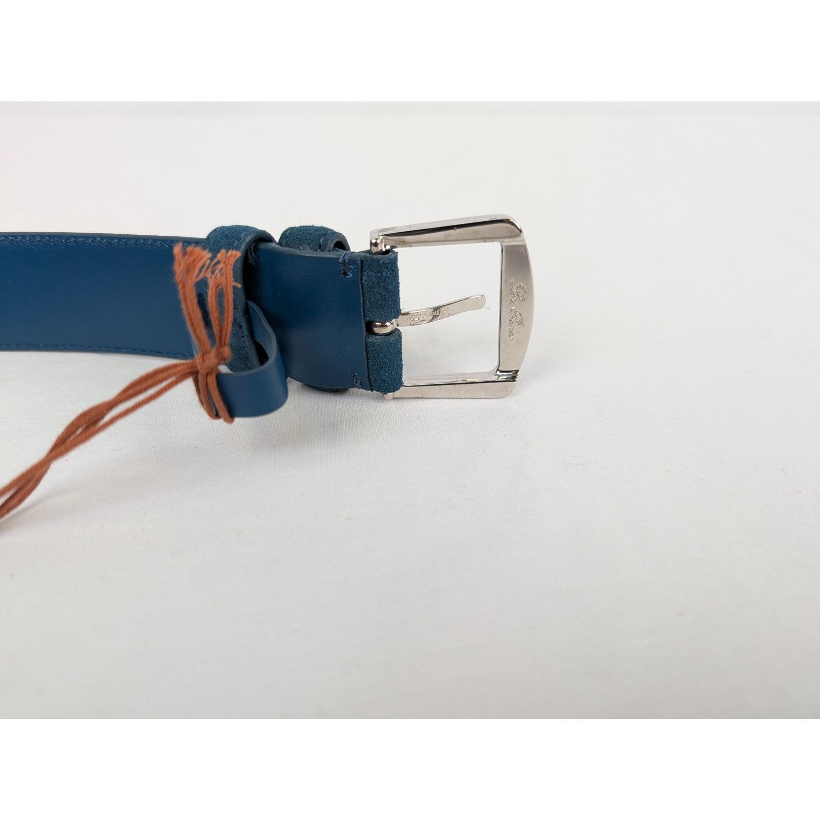 Loro Piana o1rshd1 Size: 80 / Men's 100% Suede Calf Split Belt in Green Size 32 - 6 Thumbnail