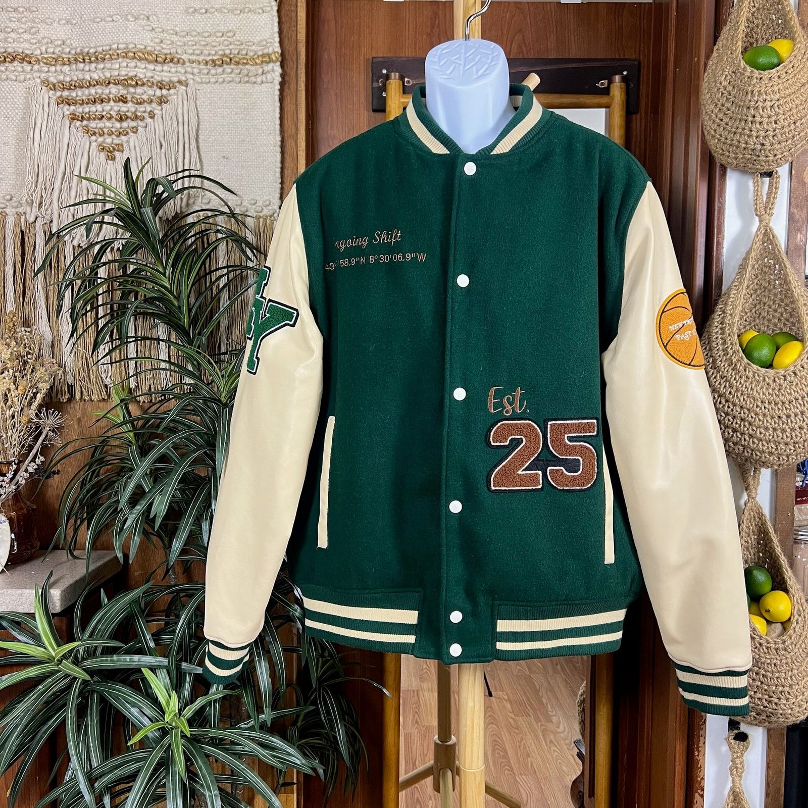 Zara Zara “Crystal Clear” Varsity Jacket XL Embroidered Cactus Size US XL / EU 56 / 4 - 2 Thumbnail
