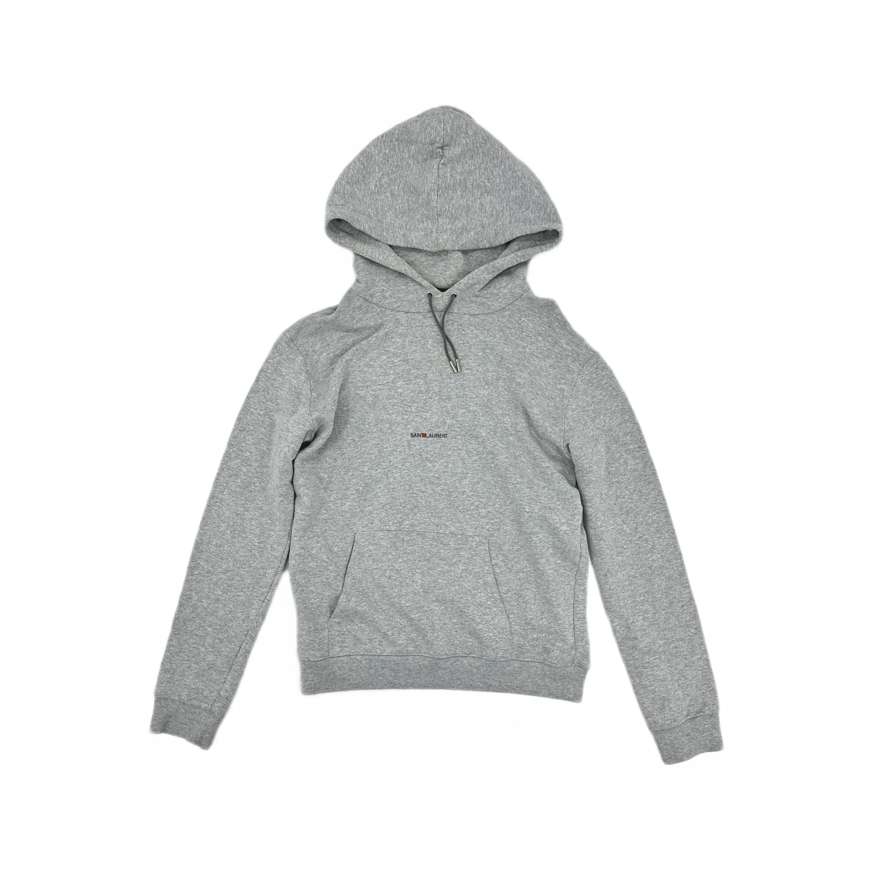 Saint Laurent Paris Saint Laurent Logo Hoodie Gray Size S Size US S / EU 44-46 / 1 - 1 Thumbnail