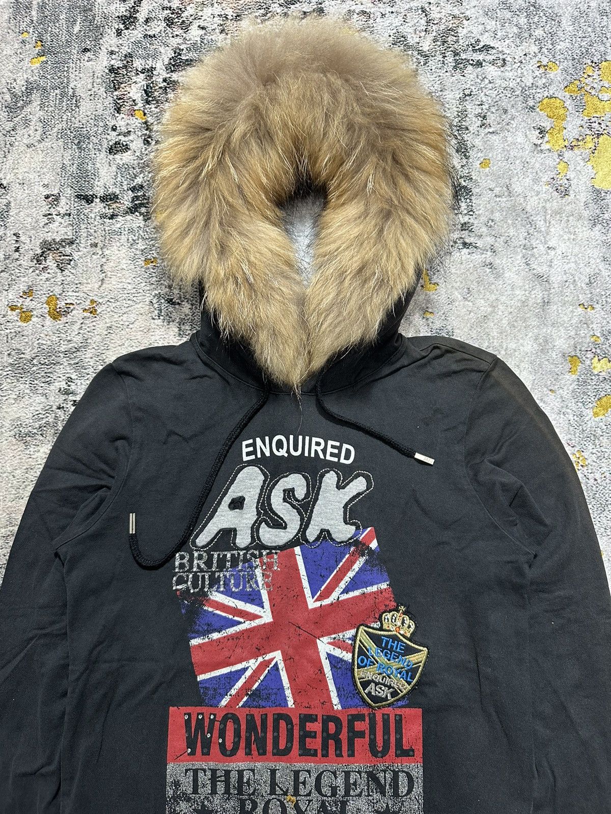 If Six Was Nine CRAZY FADED BRITISH POEM ASK ENQUIRED FUR HOODIE PUNK STYLE Size US XS / EU 42 / 0 - 3 Thumbnail