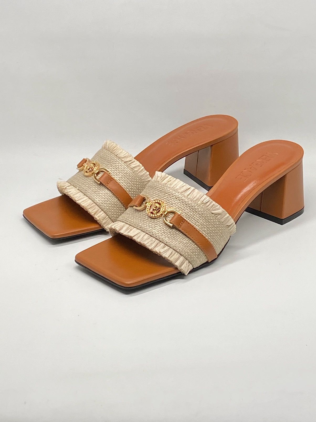 Versace Medusa '95 55MM Raffia Mules