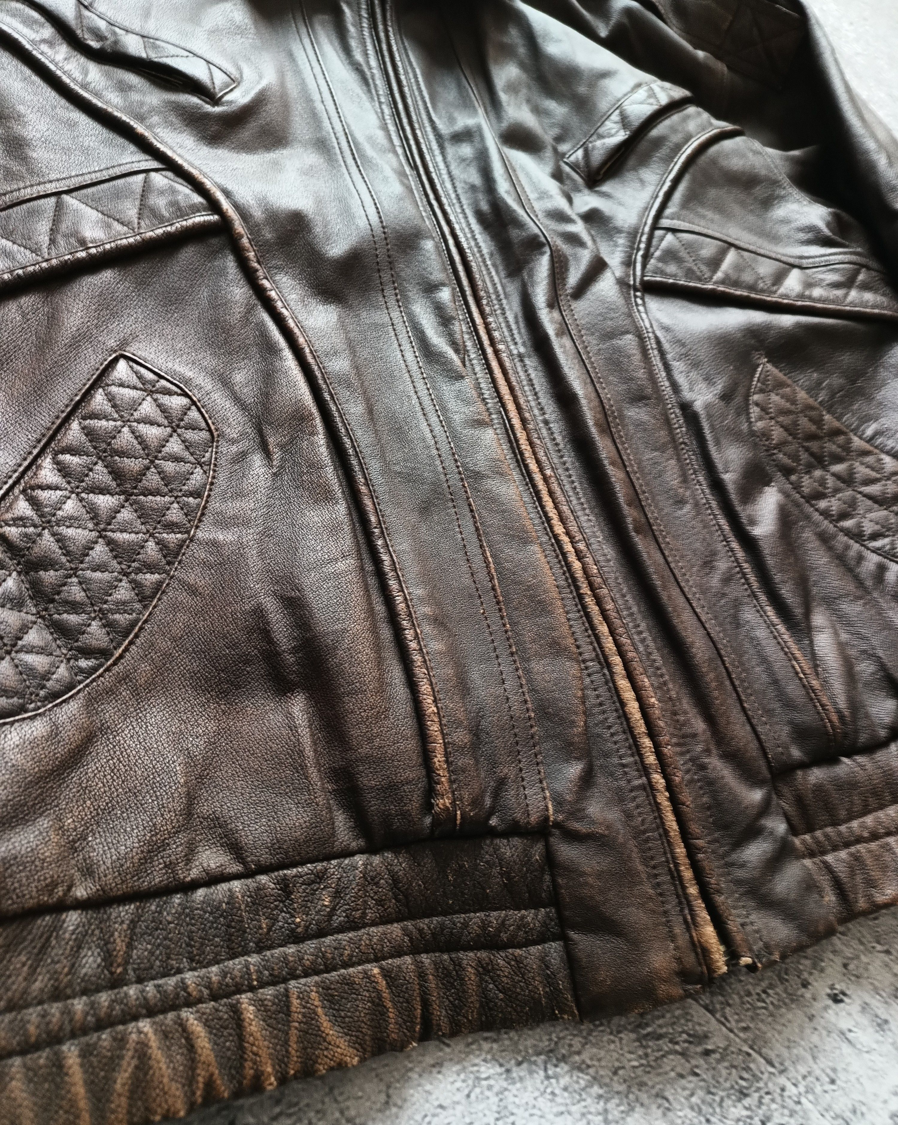 Vintage Vintage 90s Leather Jacket Premium Leather Acne Avirex Style Size US L / EU 52-54 / 3 - 3 Thumbnail