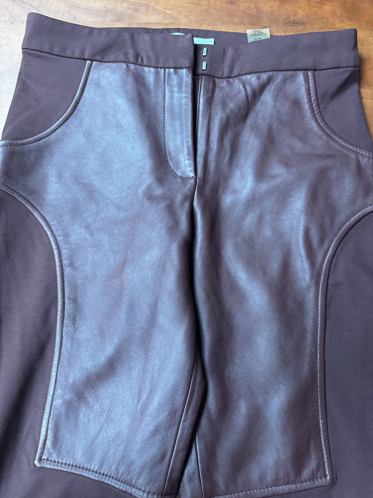 Alexander Wang Oxblood T by Alexander Wang Leather-Panel Trousers Size 26" / US 2 / IT 38 - 3 Thumbnail