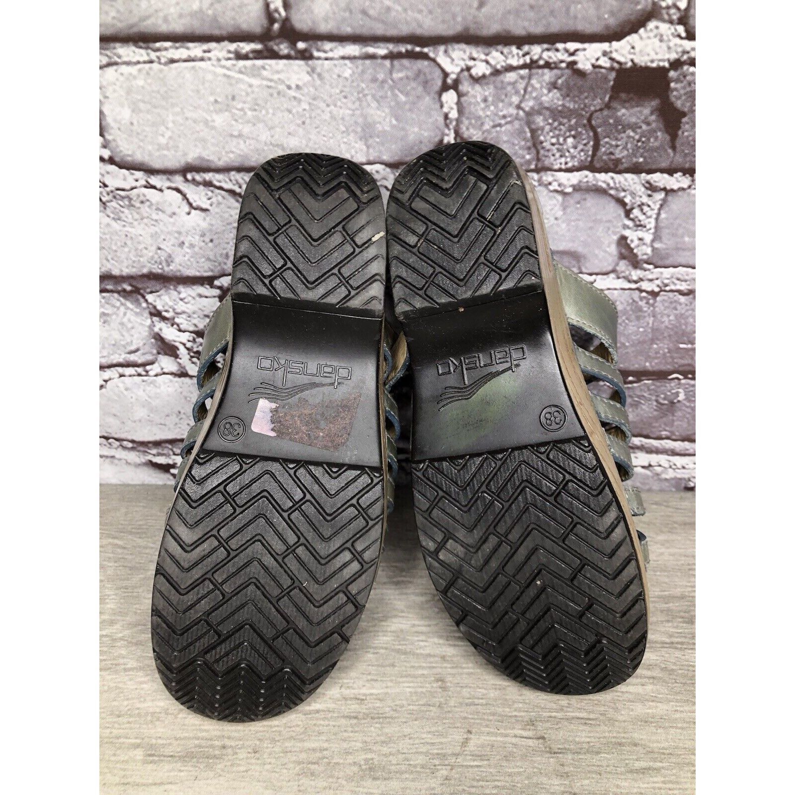 Other Dansko Blue Teal Leather Slide Buckle Straps Clogs Sandals W Size US 7.5 / IT 37.5 - 7 Thumbnail