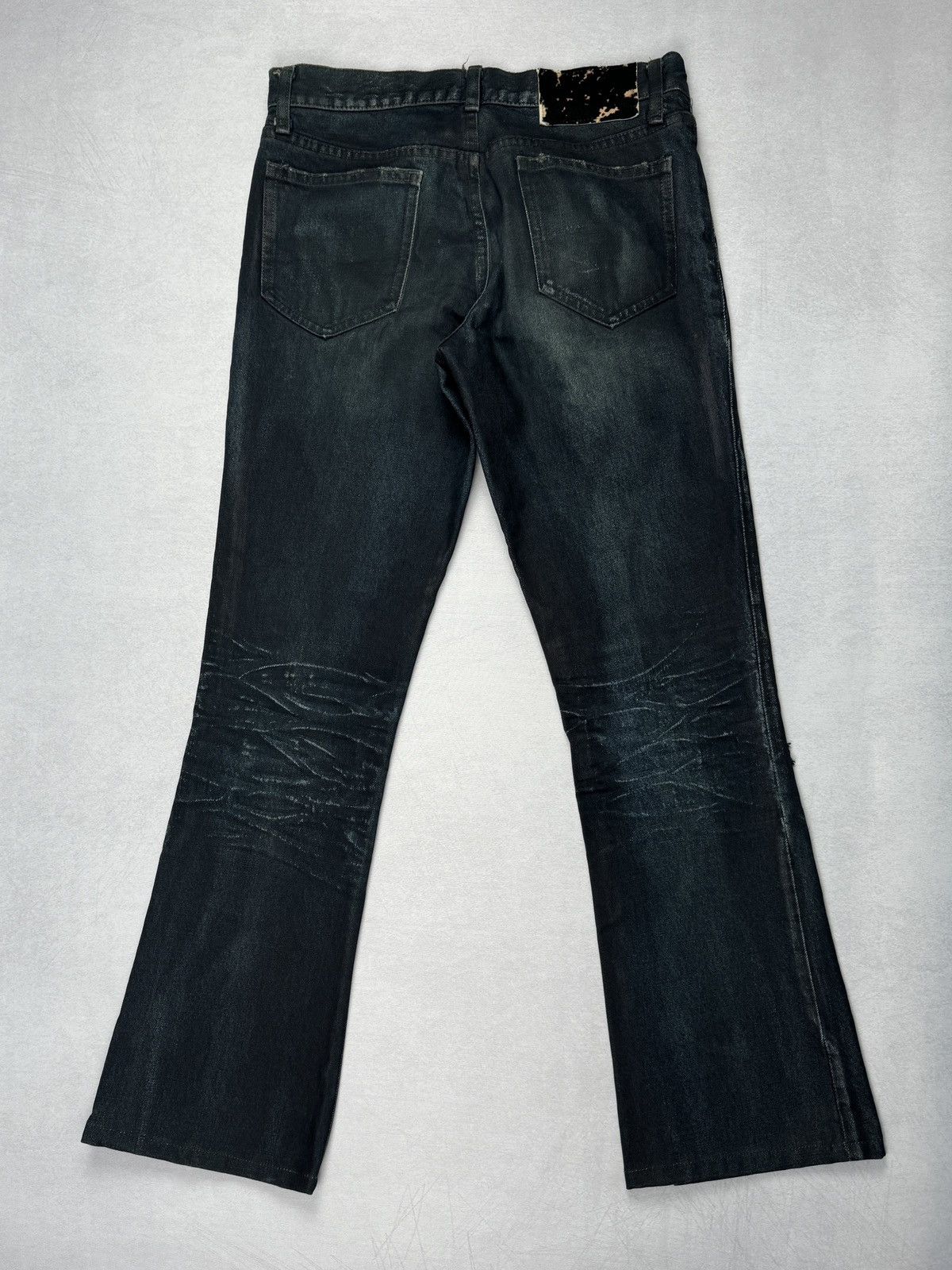 Shellac Rare Painted Waxed Distressed Boot-Cut Jeans Size US 30 / EU 46 - 2 Thumbnail