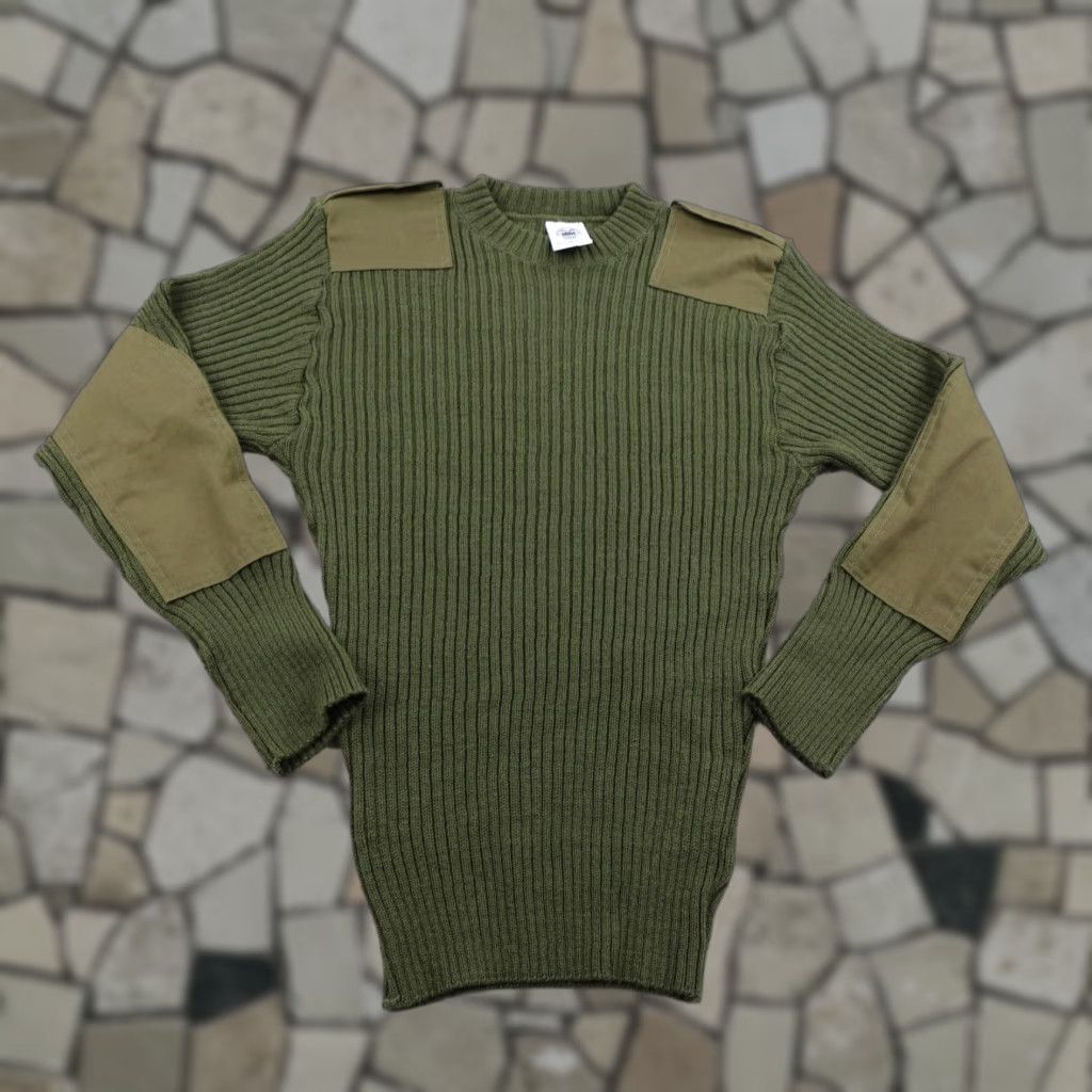 Commando VINTAGE Valor Collection DSCP Sweater Mens 42 Green Service Wool Commando Military Army Casual Workwear Slim Knit Crew Neck Long Sleeve Regular L Size Size US L / EU 52-54 / 3 - 1 Thumbnail