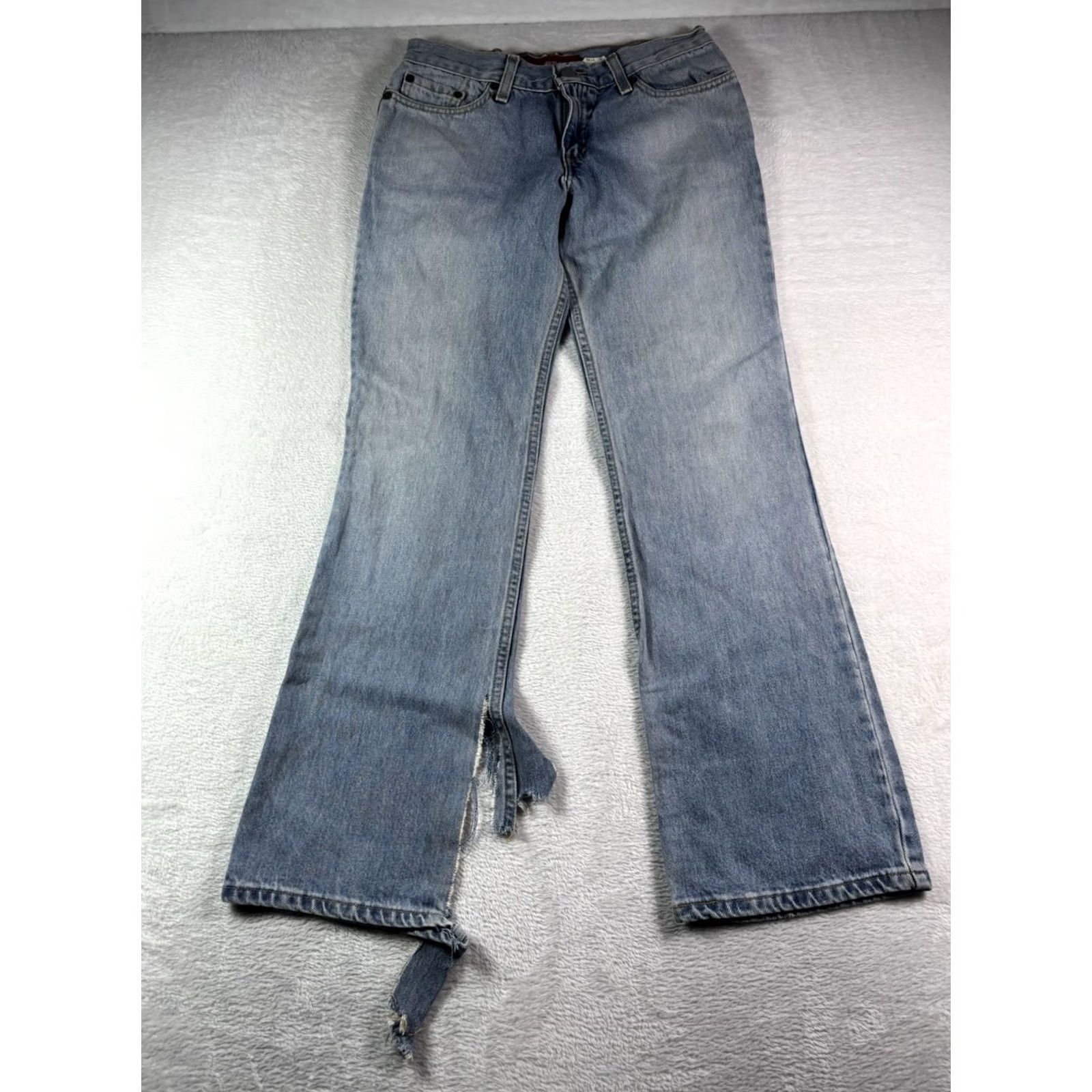 Levi's Levi's 518 Jeans Women Bootcut Denim Size 5 JR M Distressed Torn 90s USA Vintage Blue Denim Jeans Huntington? Size 27" / US 4 / IT 40 - 2 Thumbnail