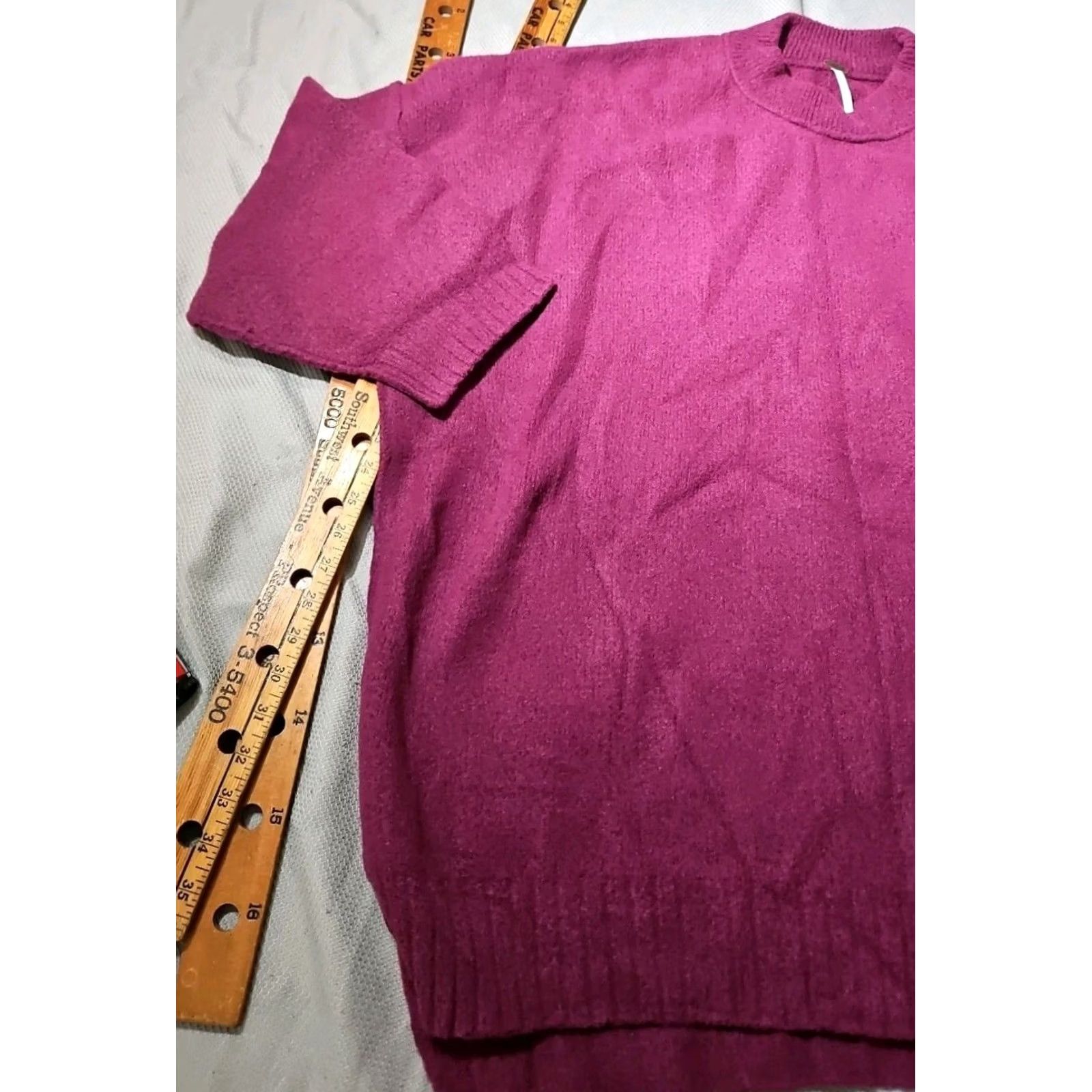Free People VINTAGE? Free People Sweater Womens Large Purple Minimalist Cozy Knit Oversized Tunic Size L / US 10 / IT 46 - 3 Thumbnail