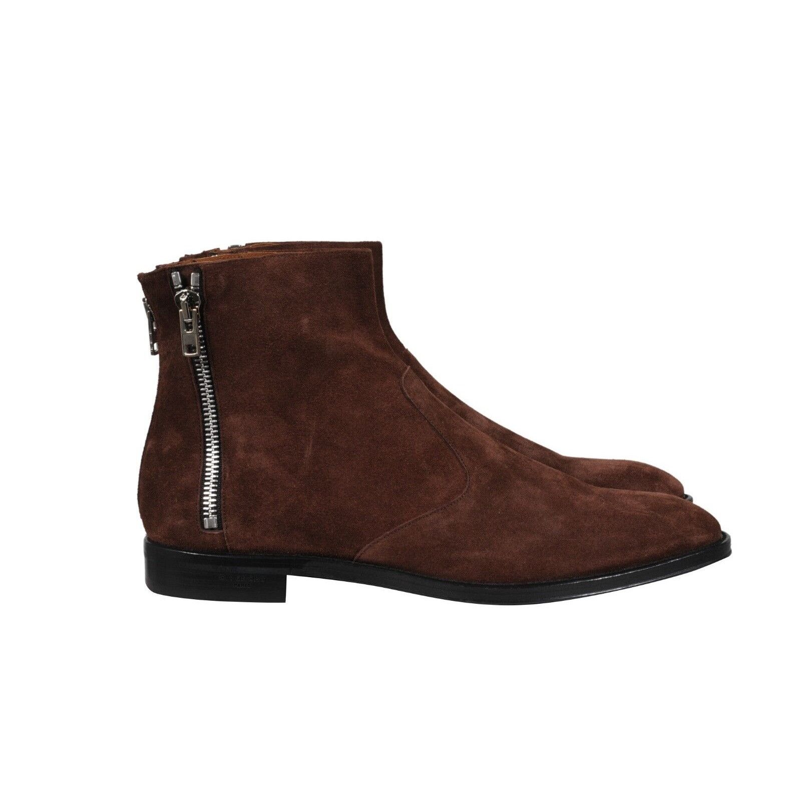 Givenchy Triple Zip Boots Brown Suede Diagonal Side Zip Size US 12 / EU 45 - 2 Thumbnail