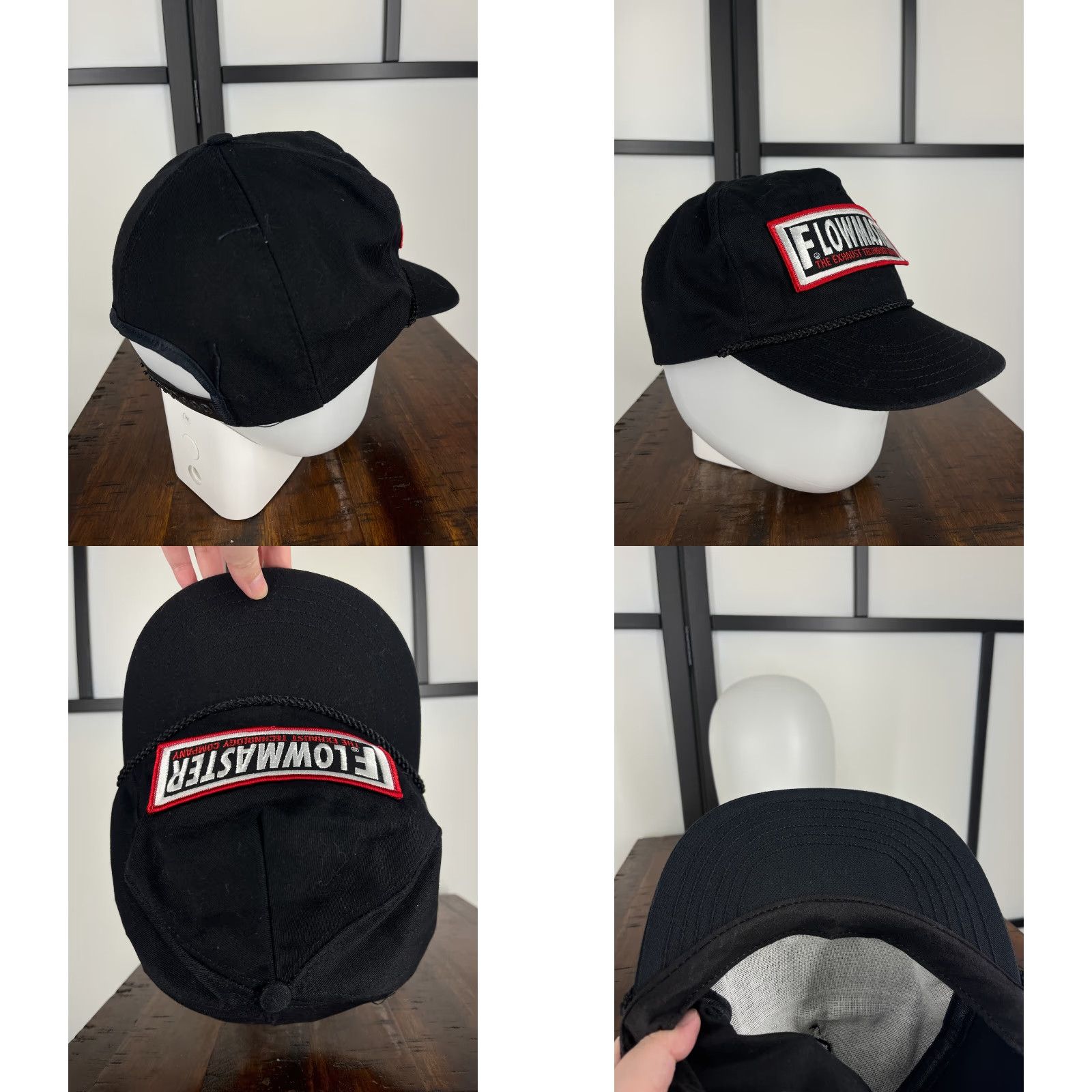 Vintage VINTAGE Flowmaster Hat Cap Snap Back Adult Black Rex Baseball Hat/Cap Men Snapback 6x6x6 Box Ref review photos Exhaust Twill Cars, Mufflers USA Made Size ONE SIZE - 8 Thumbnail