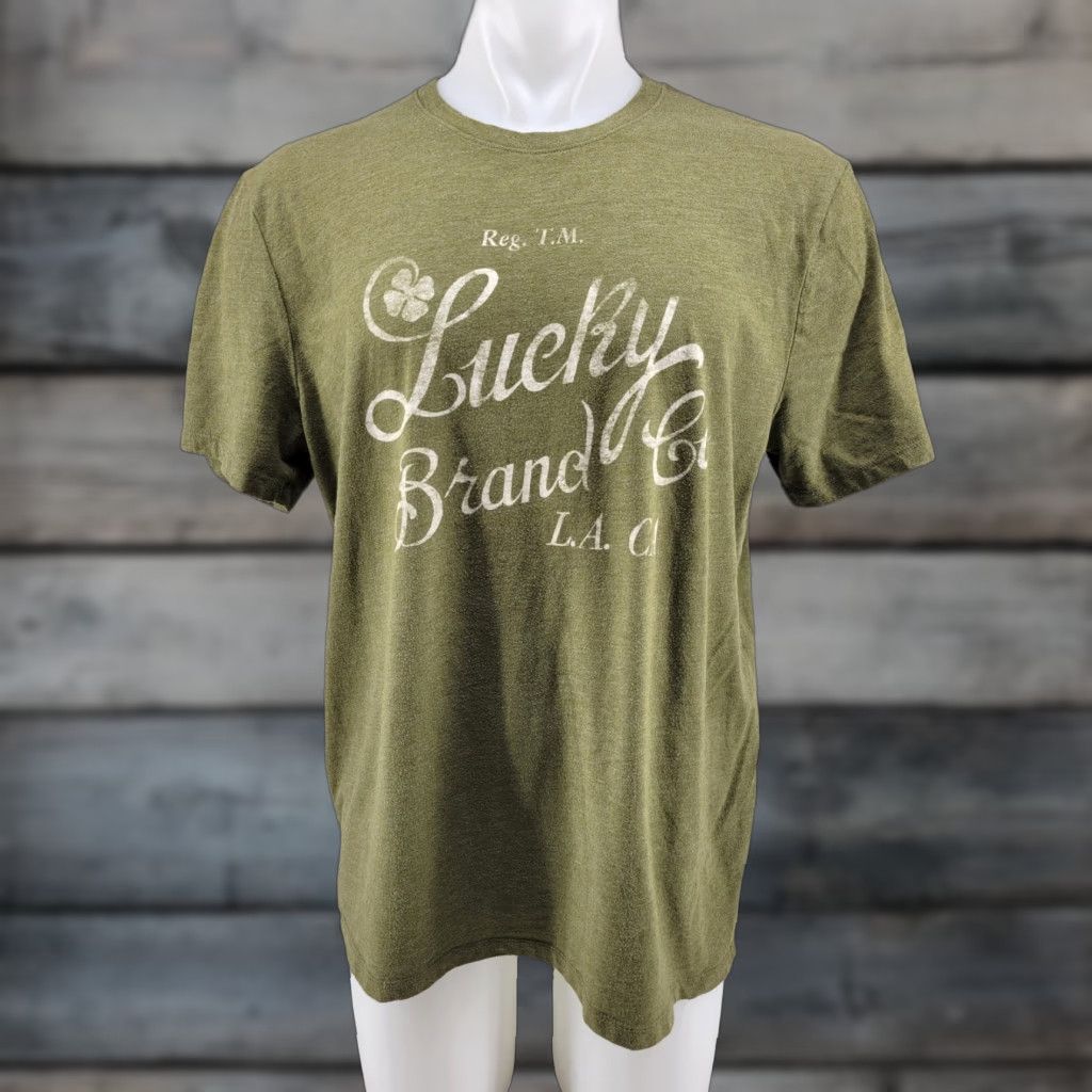 Lucky Brand Lucky Brand Men’s Lightweight Short Sleeve Graphic T-Shirt XL Green Size US XL / EU 56 / 4 - 1 Thumbnail