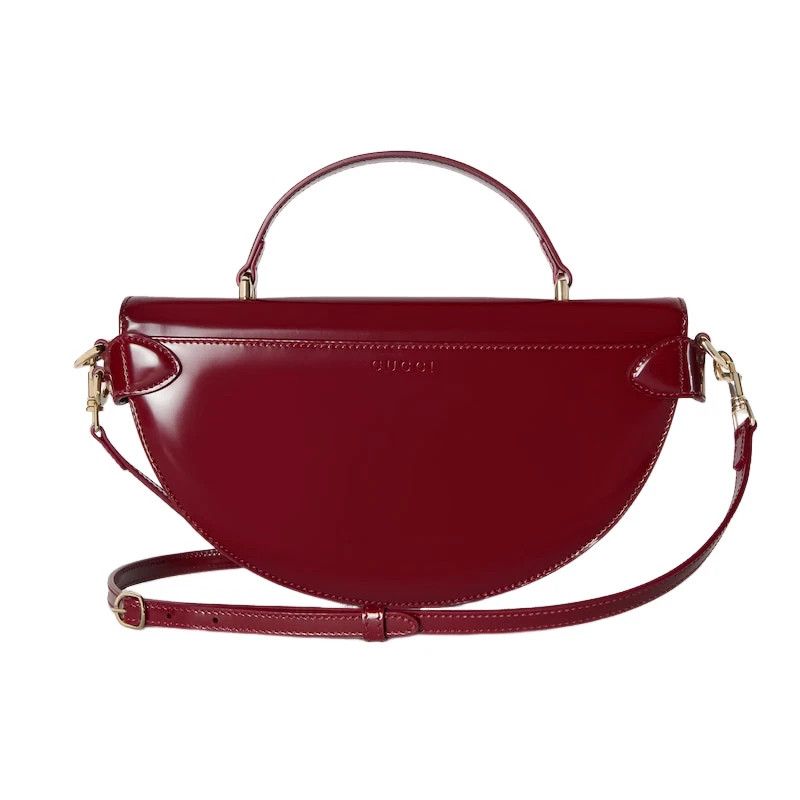 Gucci GUCCI Half-Moon Small Rosso Ancora Leather Top Handle Size ONE SIZE - 3 Thumbnail