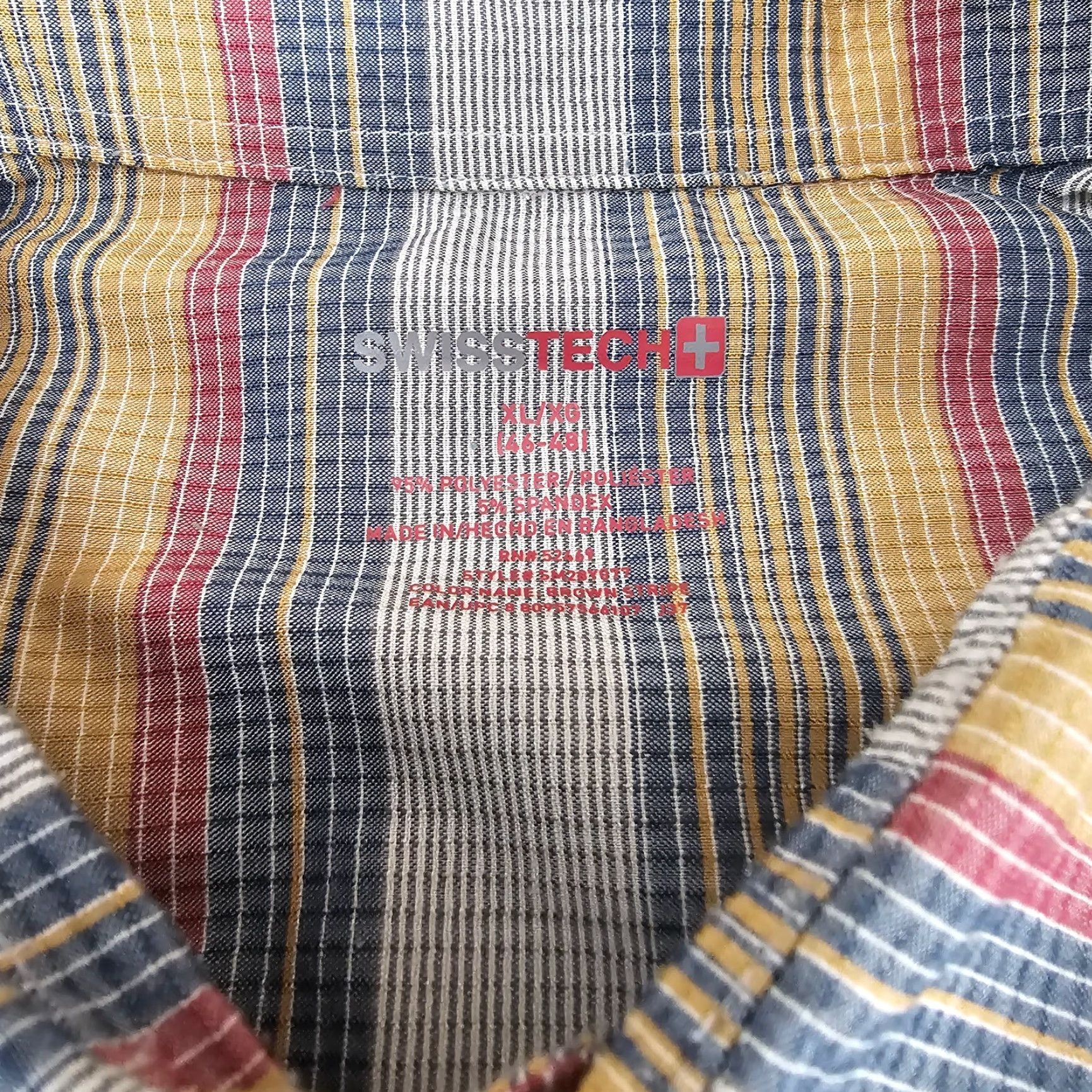 Vintage Swiss Tech Shirt Mens XL Gray Striped Short Sleeve Pockets Button-Up Outdoor Casual Shirt Size US XL / EU 56 / 4 - 3 Thumbnail