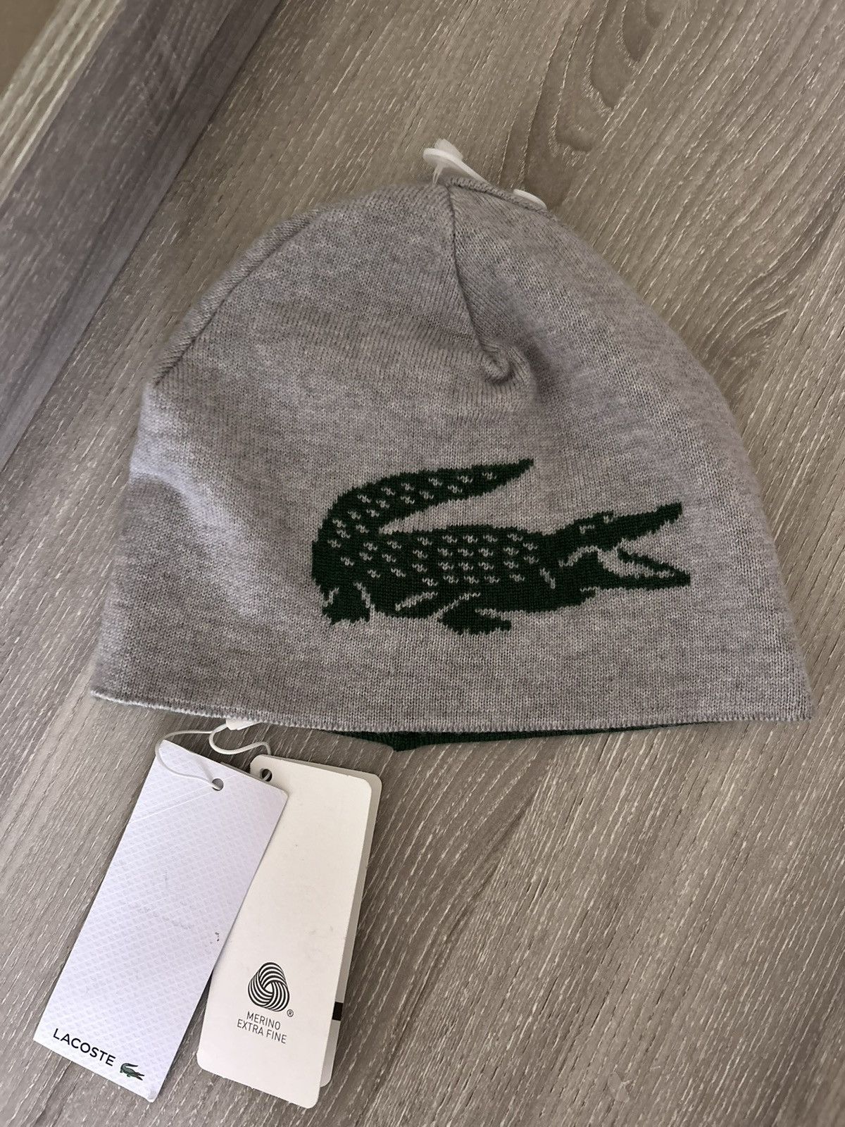 Lacoste Lacoste Unisex Merino Wool Contrast Reversible Beanie Size ONE SIZE - 1 Thumbnail