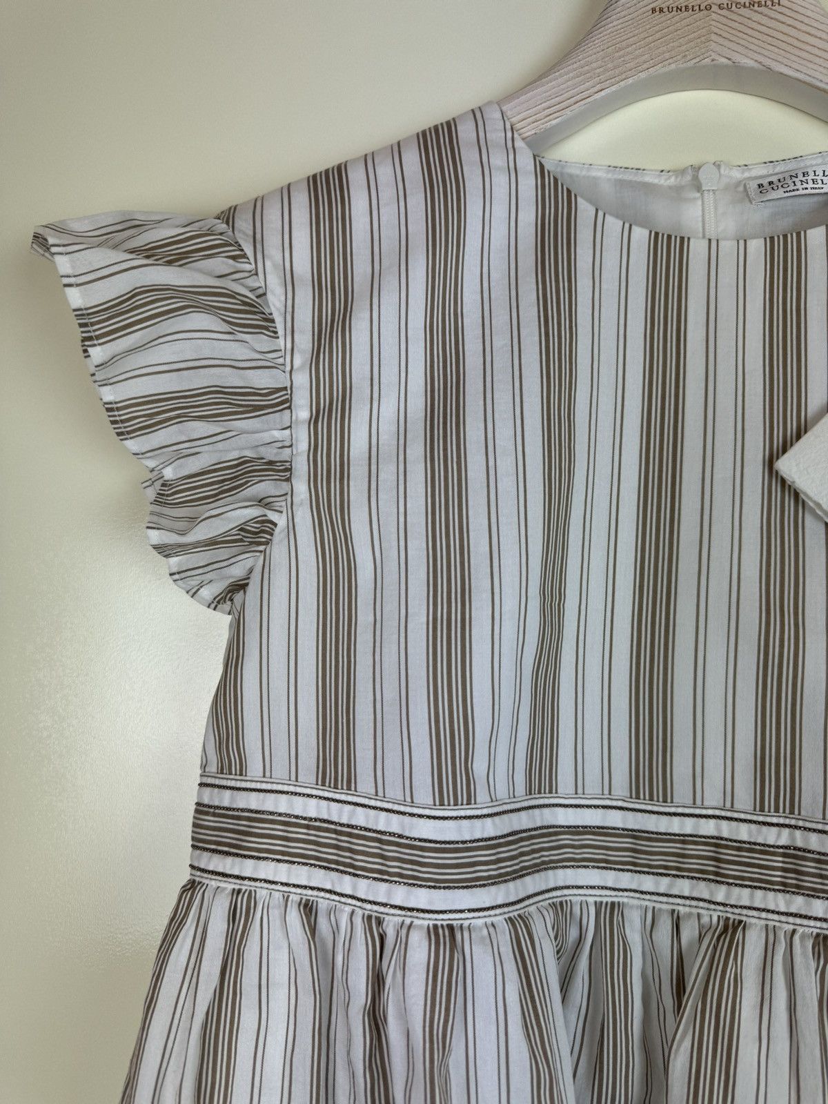 Brunello Cucinelli Brunello Cucinelli monili cotton silk striped blouse top XS Size XS / US 0-2 / IT 36-38 - 4 Thumbnail
