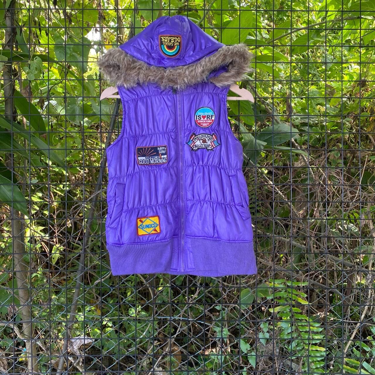 Japanese Brand VintageRote Rose Surf Patchwork Down Puffer Hoodies Zipper Size US XS / EU 42 / 0 - 2 Thumbnail