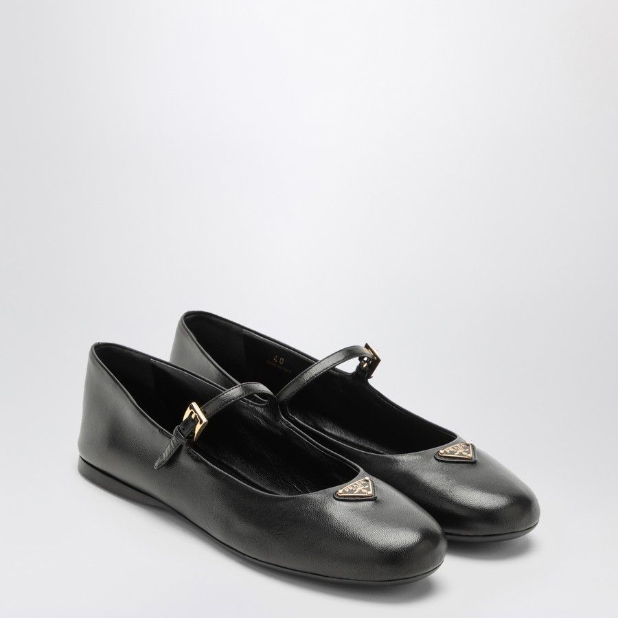 o1d2blof0924 Leather Ballerina in Black