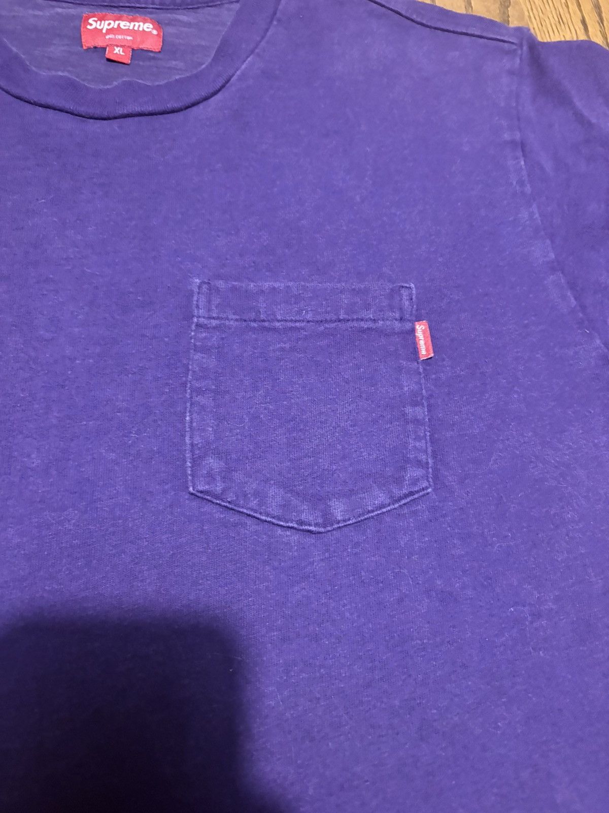 Supreme Supreme Purple Pocket Tee XL Size US XL / EU 56 / 4 - 2 Thumbnail