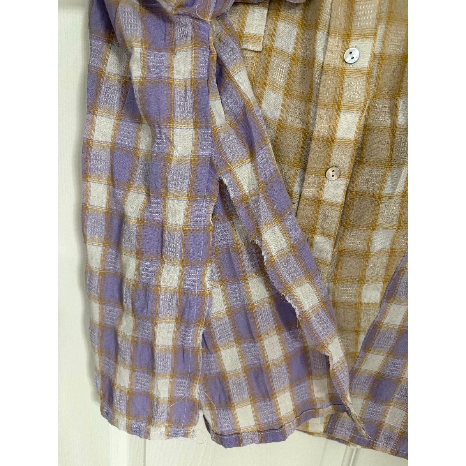Other POL Plaid Tapered Button Up Blouse Size S / US 4 / IT 40 - 4 Thumbnail