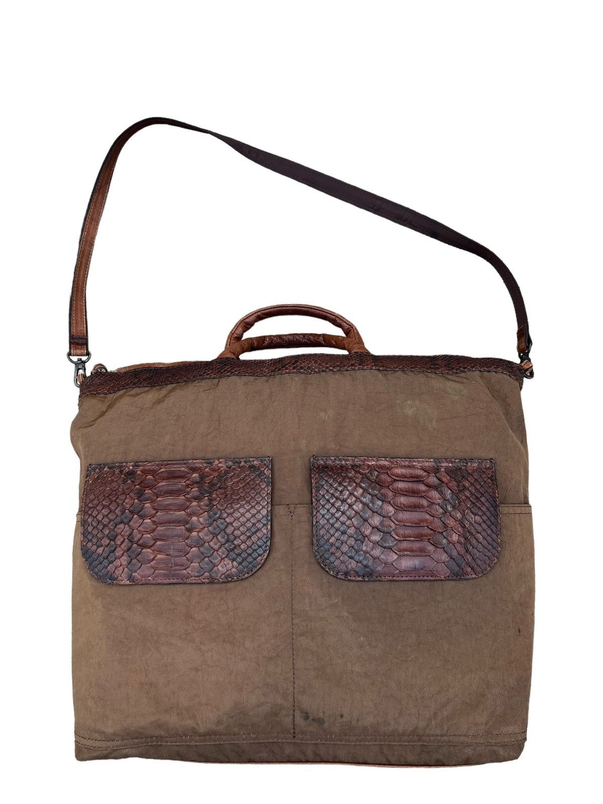 Leather Vintage Ibiza Japan Hybrid Python Skin 2 Way Bag Size ONE SIZE - 3 Thumbnail