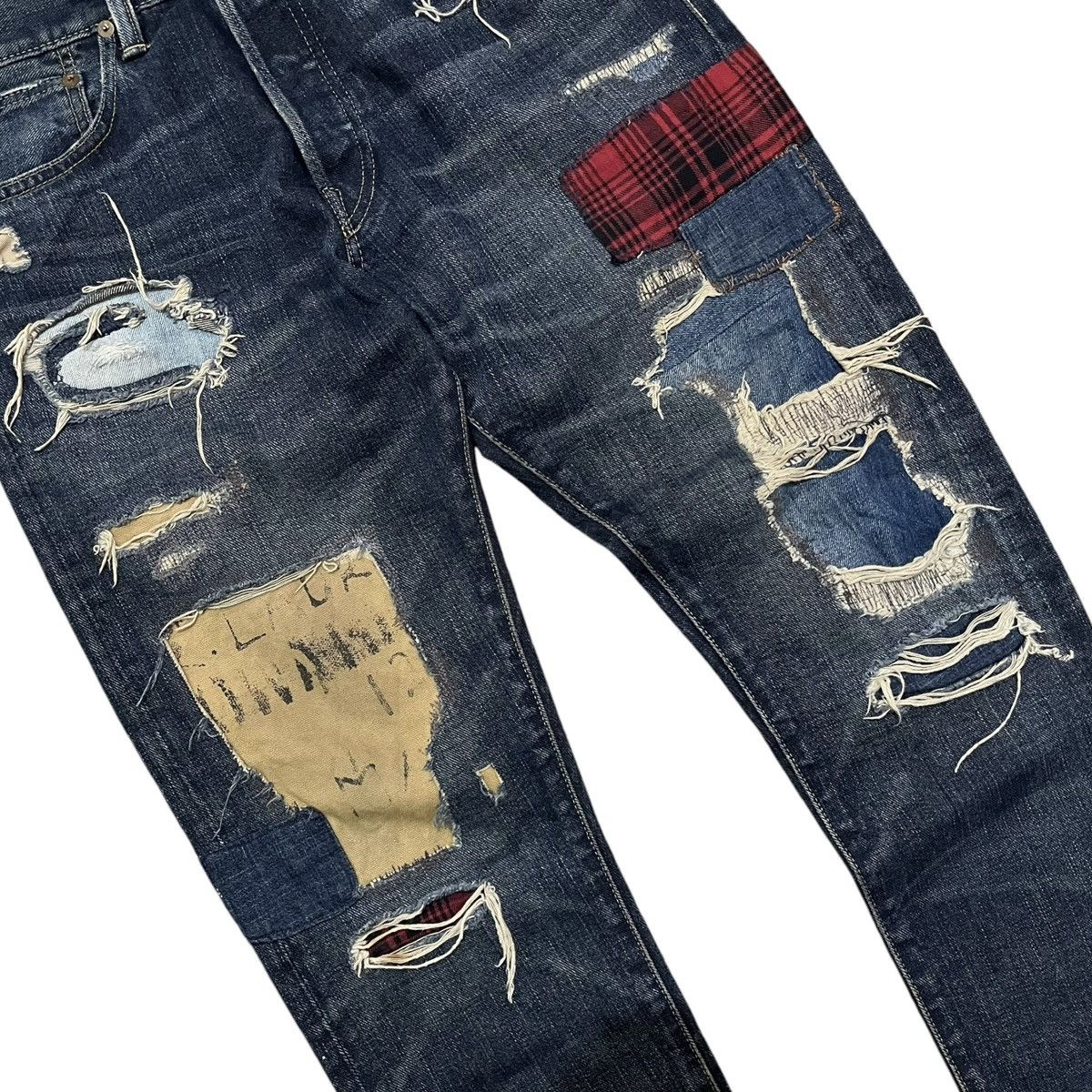 Polo Ralph Lauren Polo Ralph Lauren Patchwork Distressed Selvedge Denim Jeans Size US 30 / EU 46 - 7 Thumbnail
