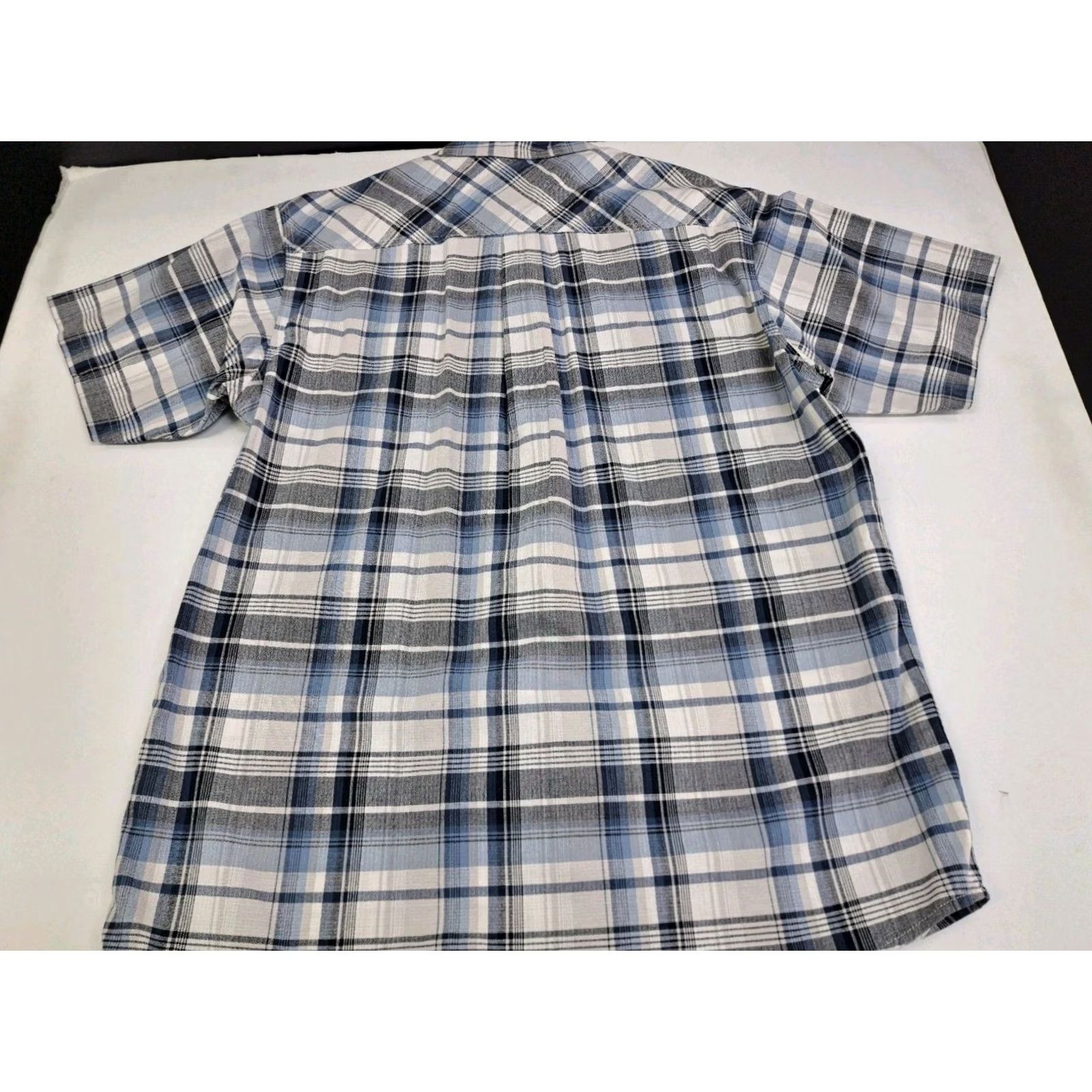 Vintage Red Head Mens Plaid Button Up Shirt Size Large Blue/Grey Short Sleeve C #7262 Size US L / EU 52-54 / 3 - 3 Thumbnail